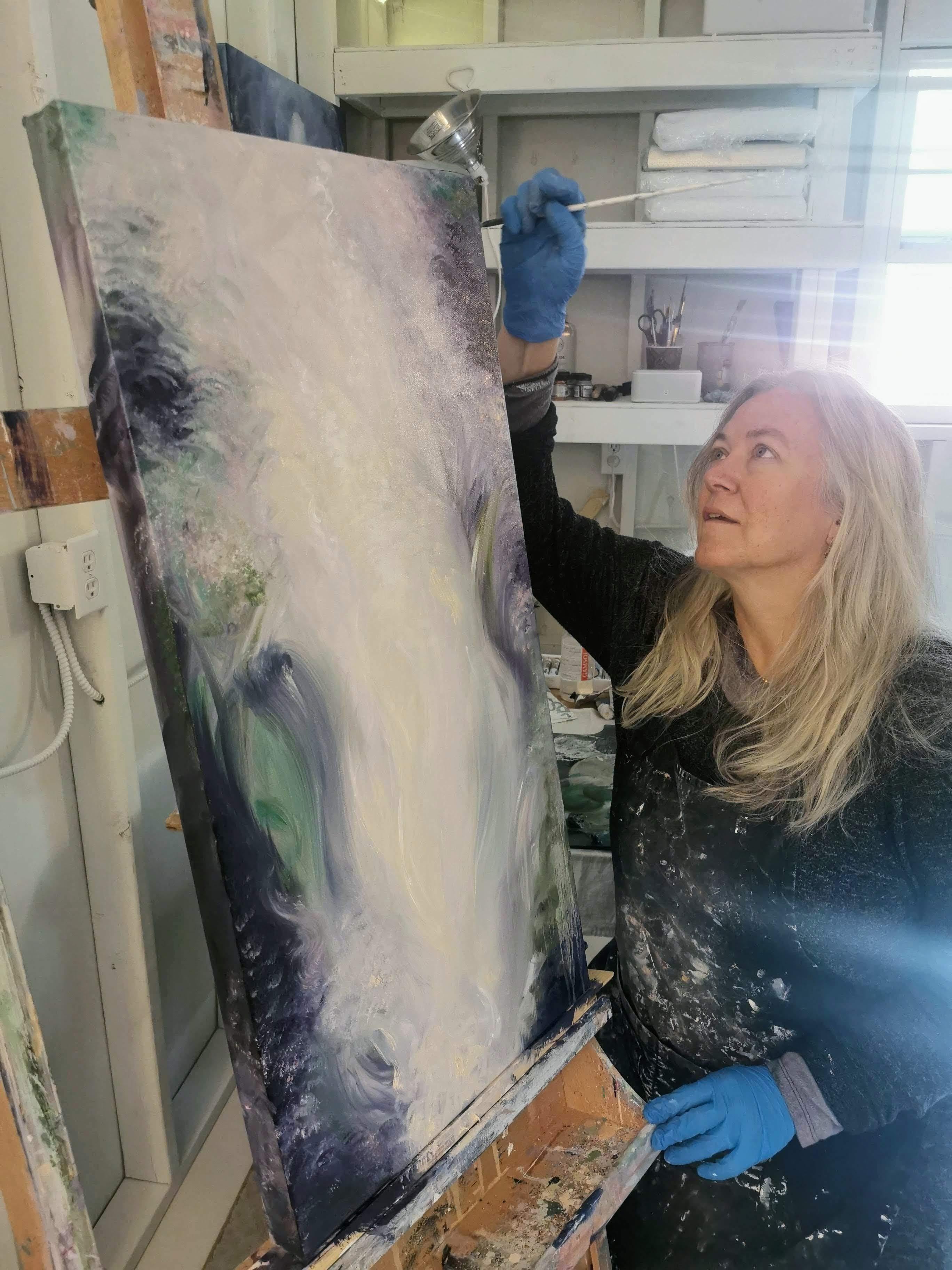 La nascita di ogni onda - Quadro astratto fluido di Nature - Painting Astratto di Jennifer L. Baker