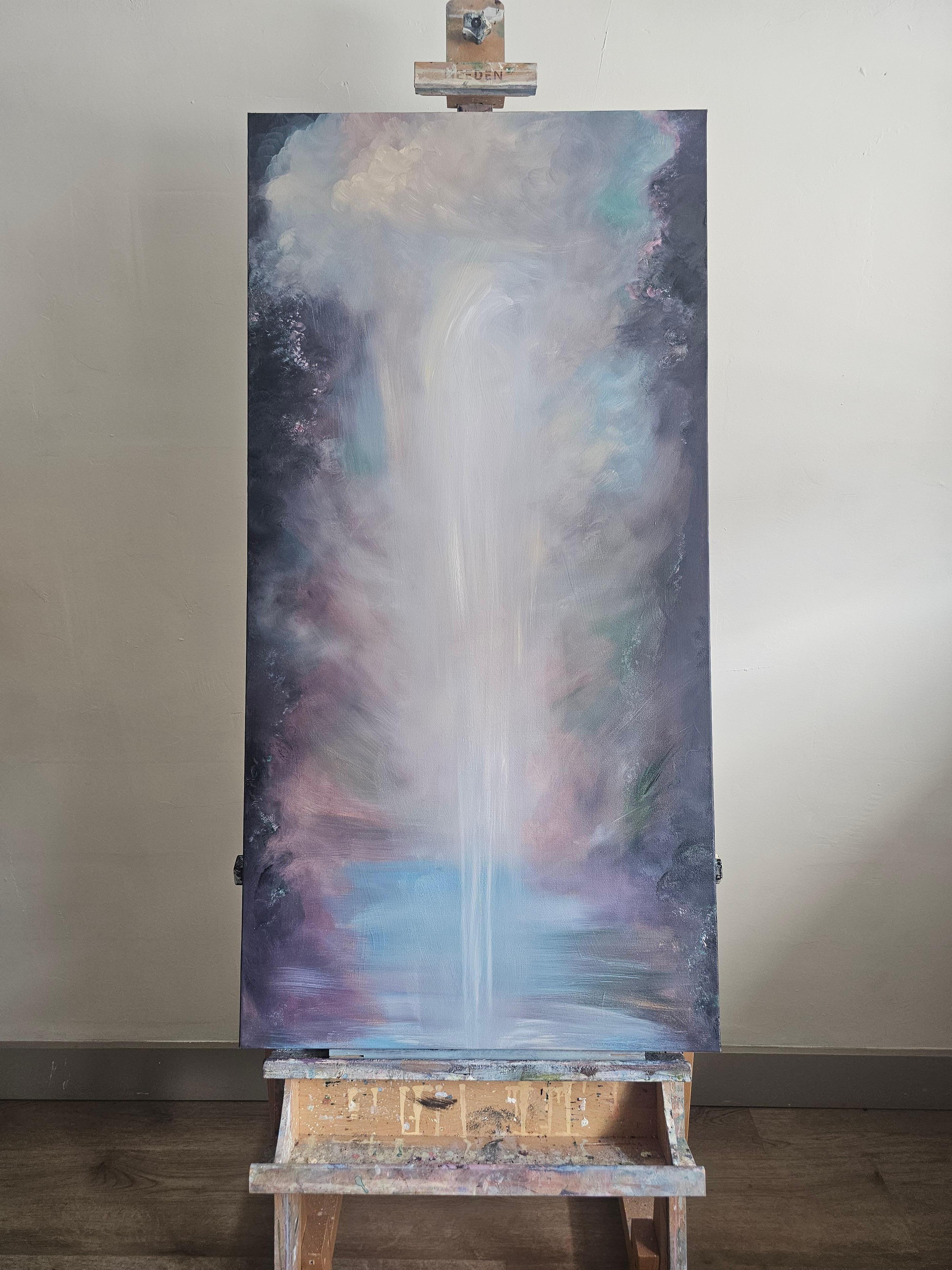 Der Traum, der wahr wurde - Ätherische, atmosphärische, abstrakte Landschaft und Wasserfall im Angebot 5