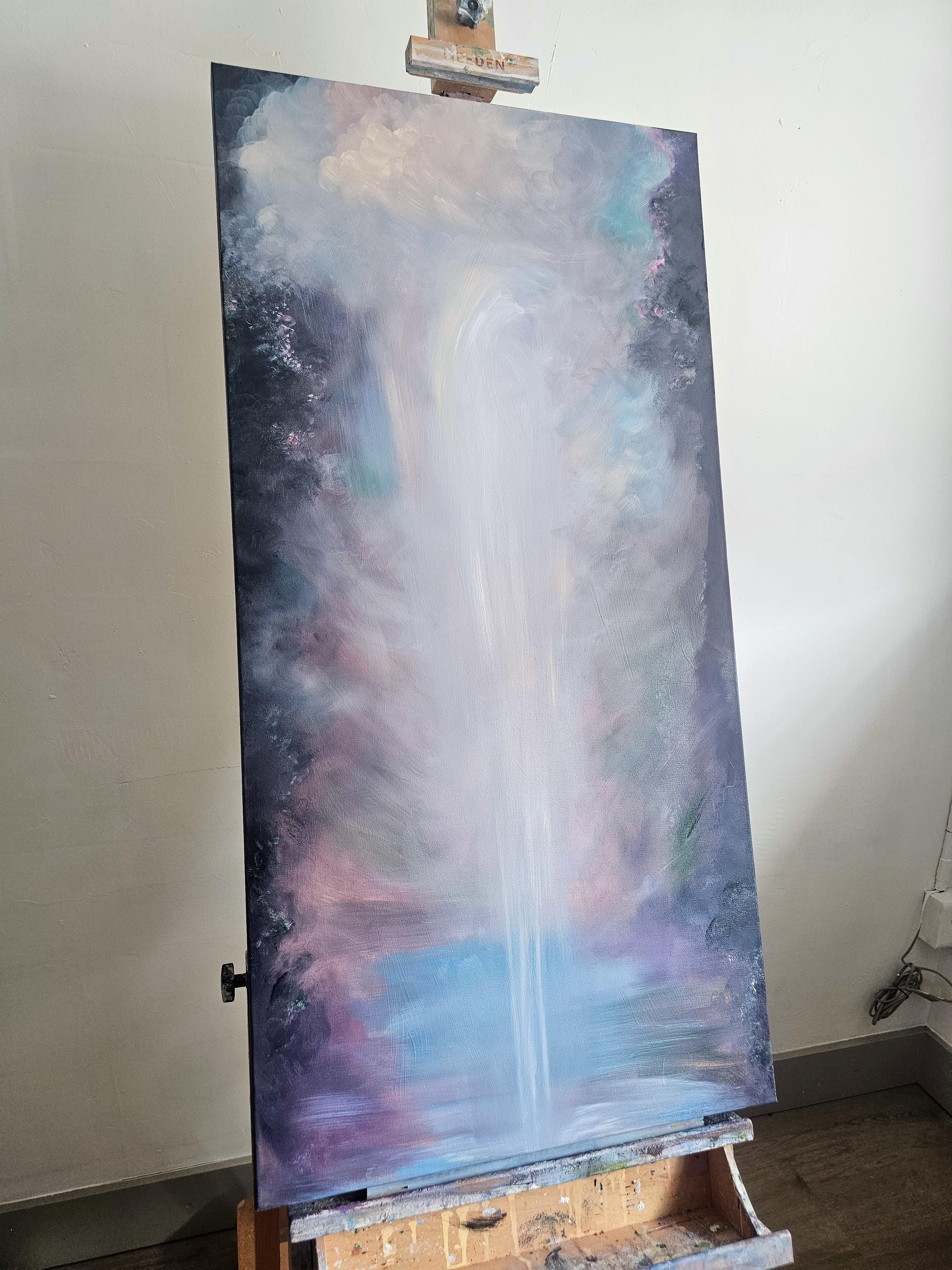 Der Traum, der wahr wurde - Ätherische, atmosphärische, abstrakte Landschaft und Wasserfall im Angebot 6
