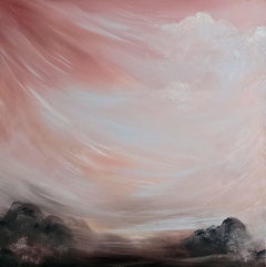 The echo of her voice across the mesa - Abstract desert sky painting