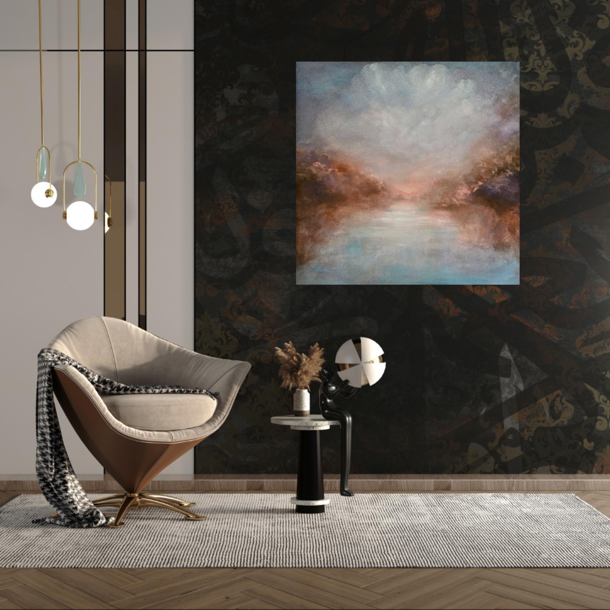 L'extase - Peinture de paysage abstraite atmosphérique chaude en vente 5