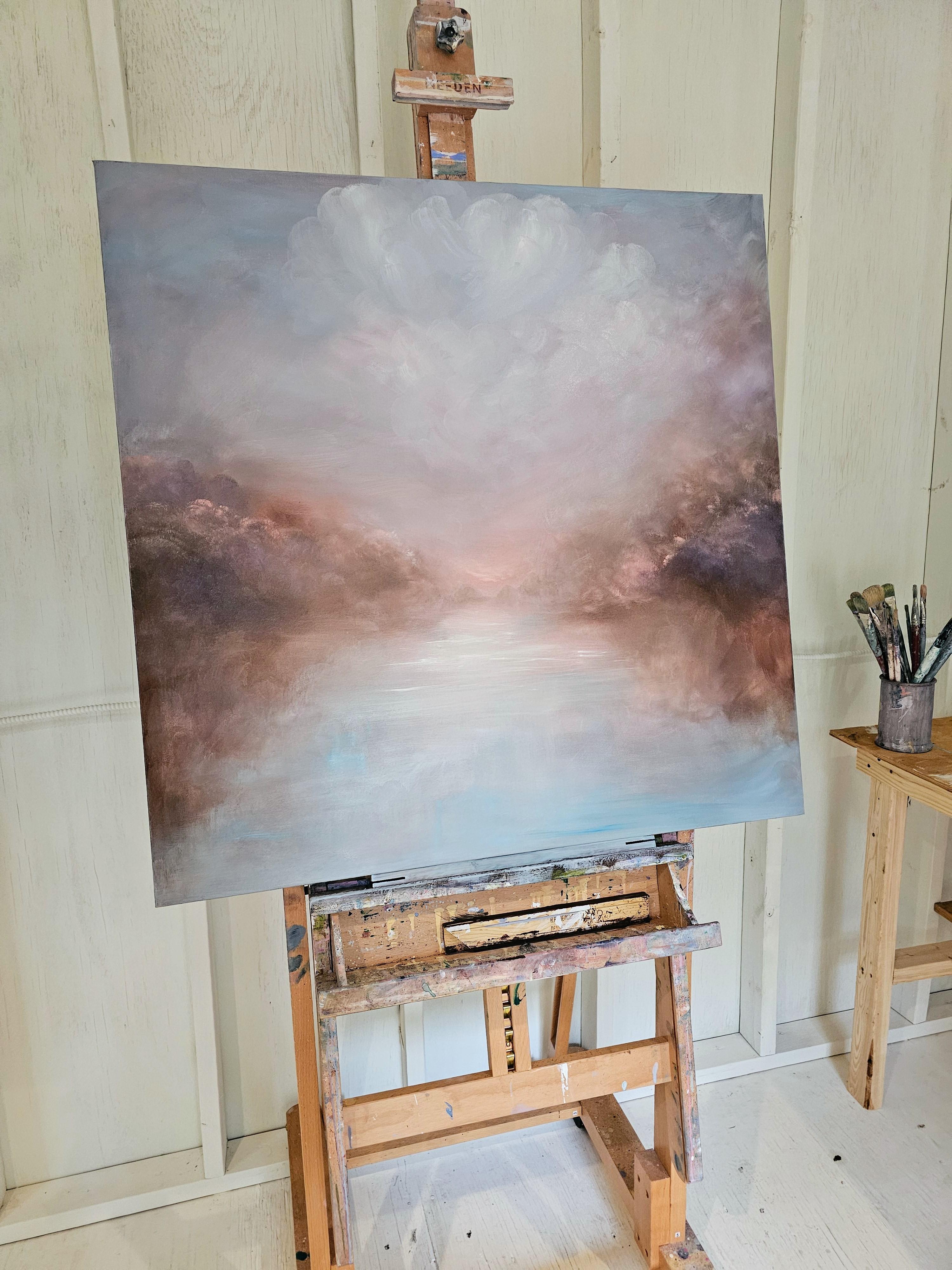 In this stirring canvas, I've swirled emotions into a maelstrom of color, capturing an ephemeral moment where sky meets water. Shades coalesce in a passionate dance, evoking a sense of tranquil dynamism. It's an ode to the intangible, a hymn to the