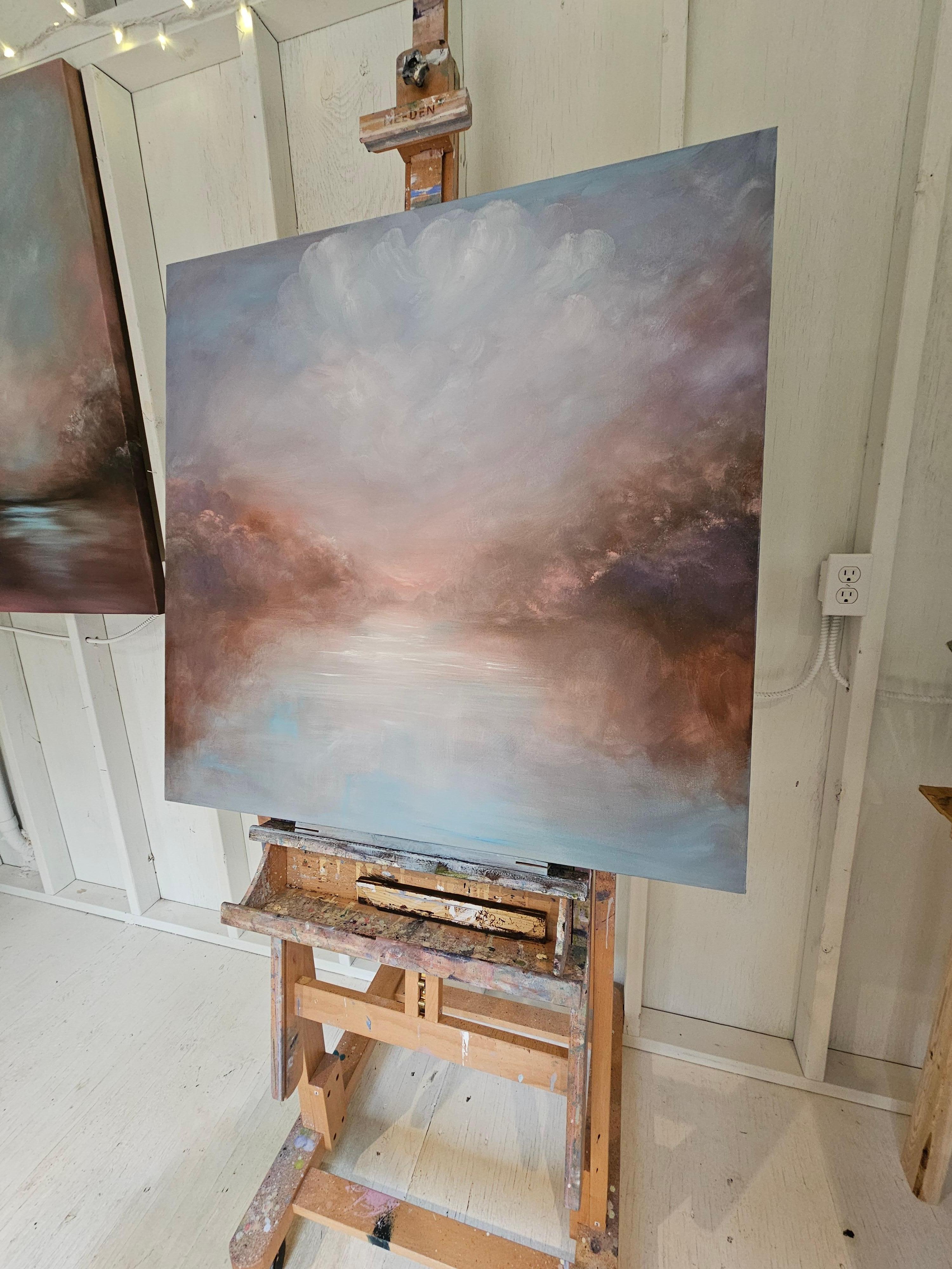 The ecstasy - Warm atmospheric abstract landscape painting For Sale 2