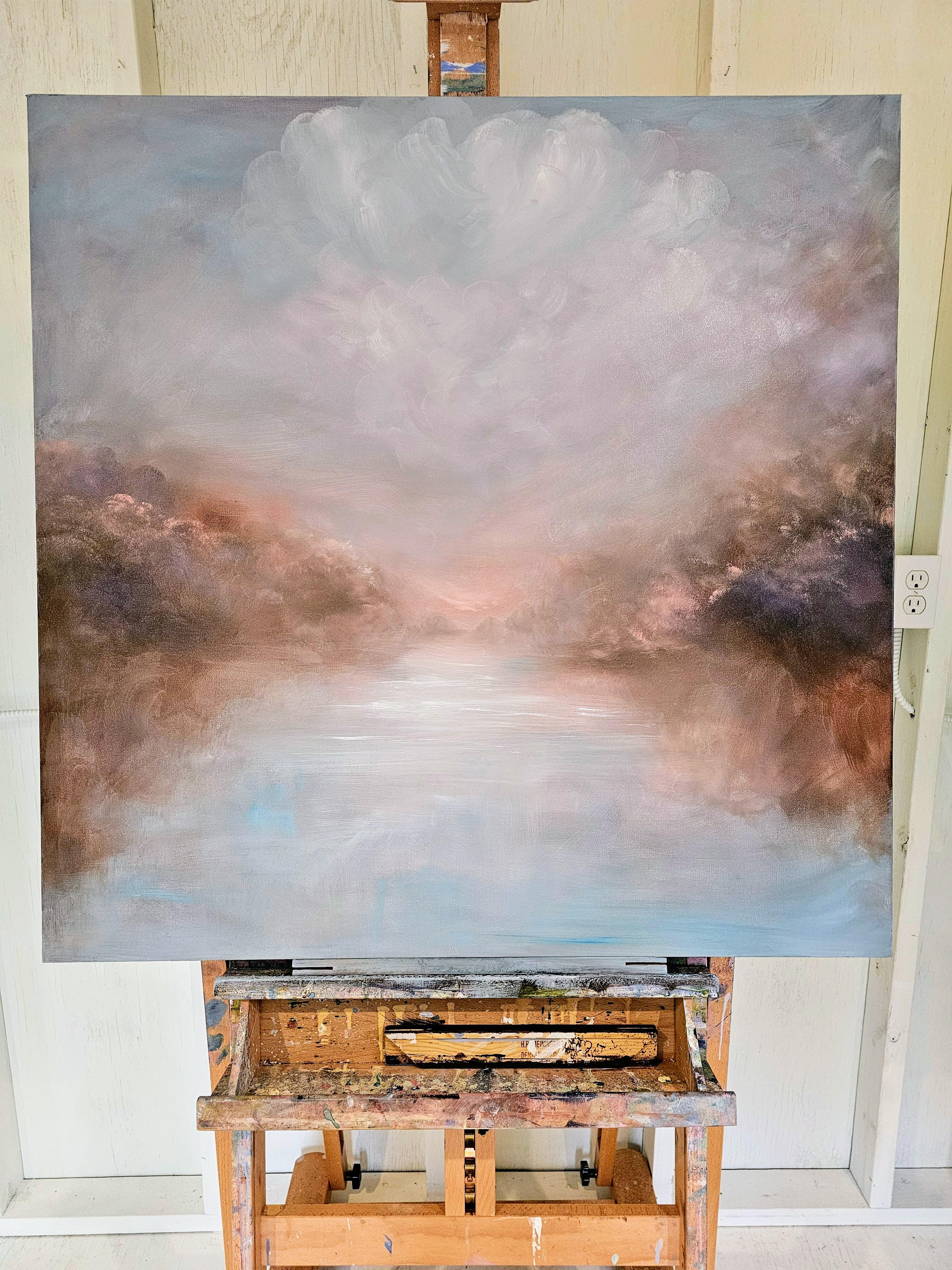 The ecstasy - Warm atmospheric abstract landscape painting For Sale 4