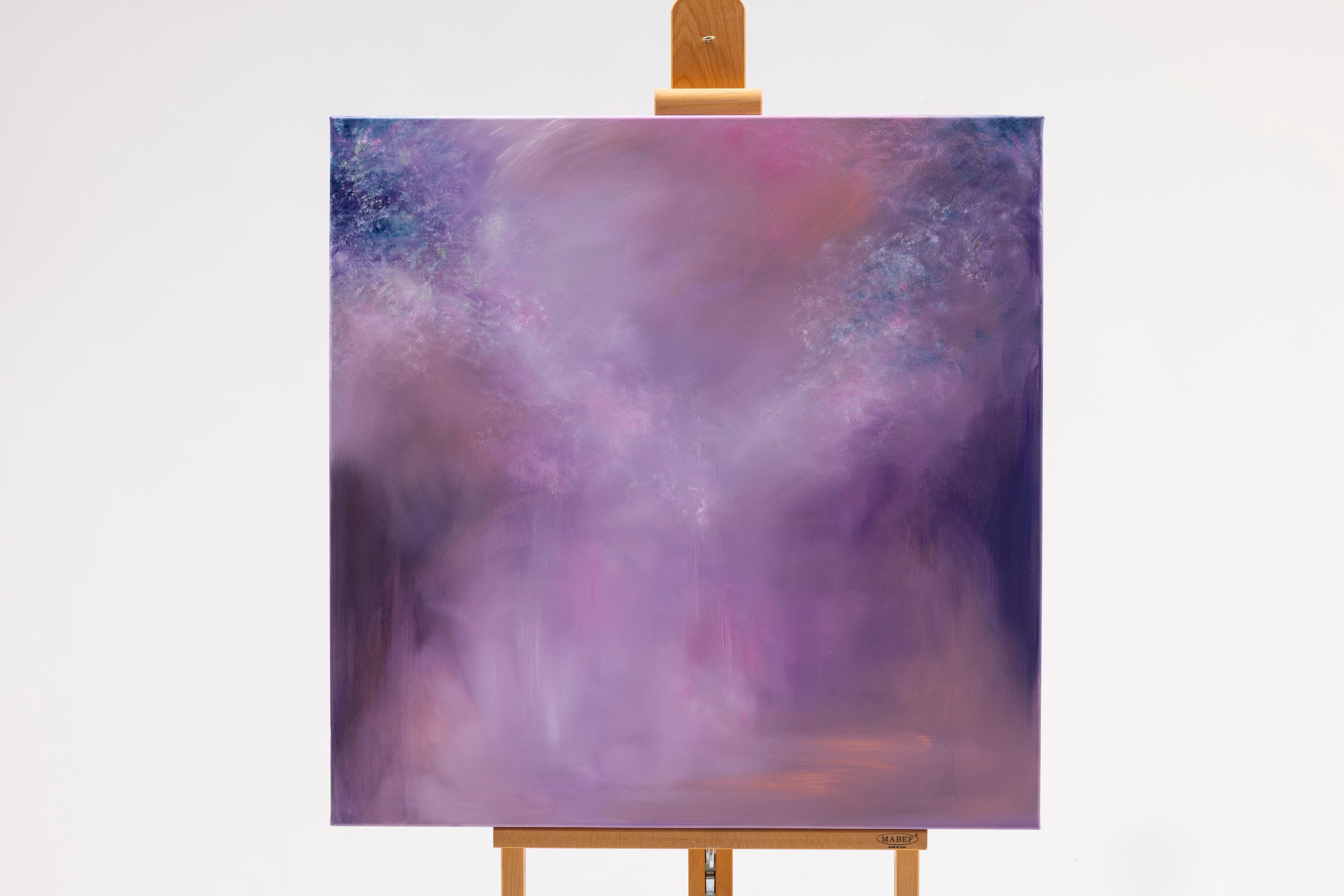 Il lato lontano di Mercurio - Morbido dipinto astratto del cielo notturno - Painting di Jennifer L. Baker