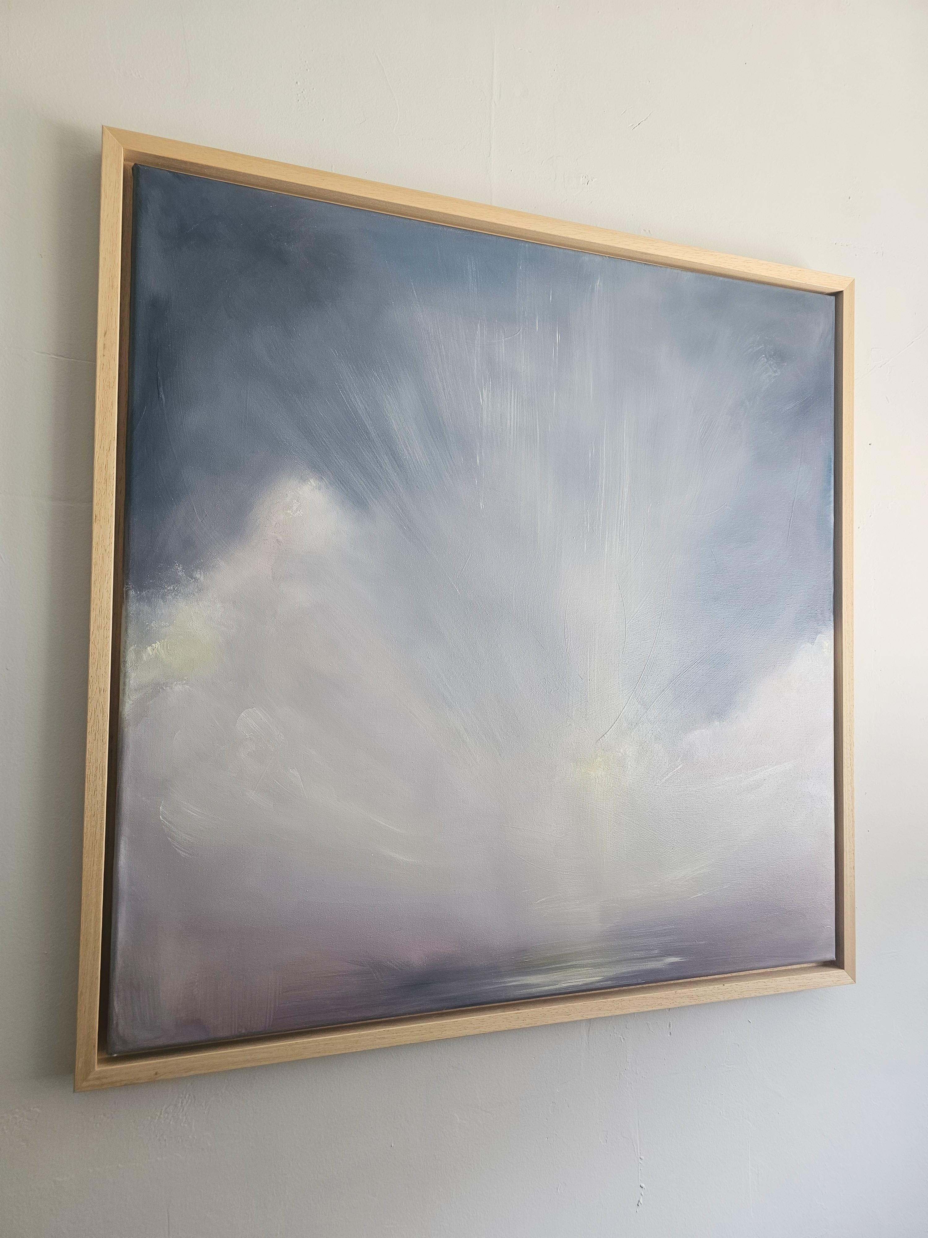 Die Gabe des Lichts im Winter – Abstraktes atmosphärisches Himmelsgemälde im Angebot 13