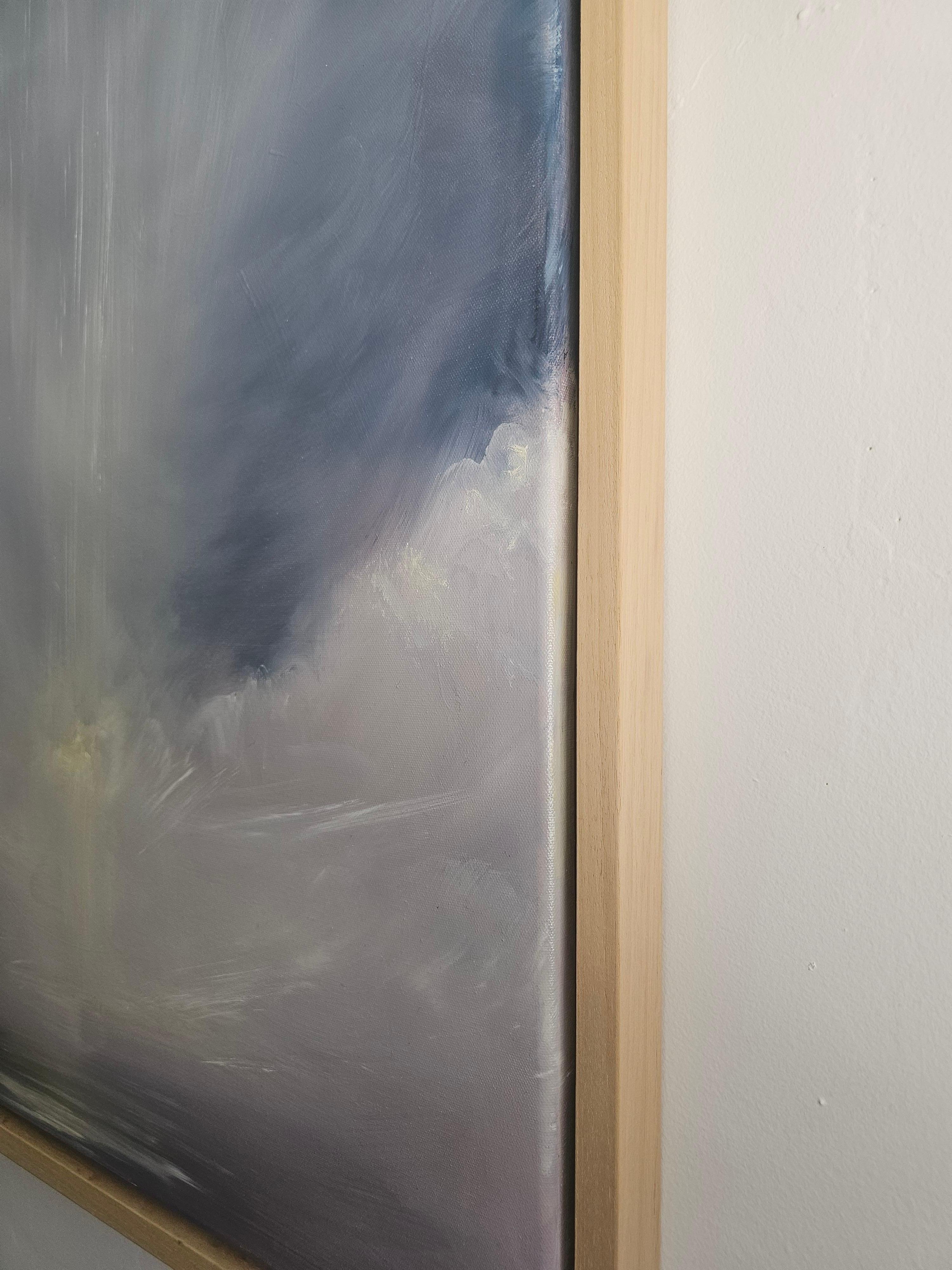 Die Gabe des Lichts im Winter – Abstraktes atmosphärisches Himmelsgemälde im Angebot 14