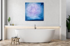 The heavenly nature of things - Blue and pink abstract sky landscape painting