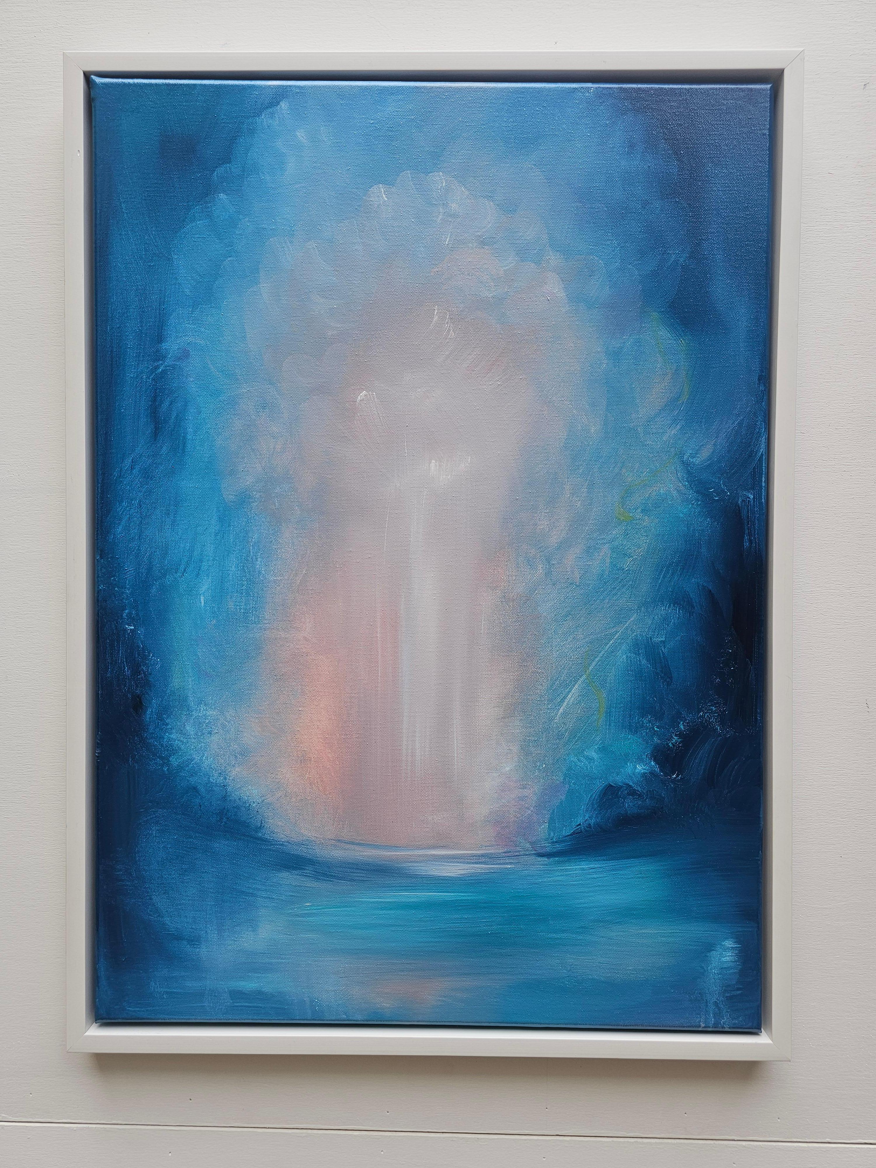 La luce alla fine del tunnel - Quadro astratto blu con paesaggio marino 8