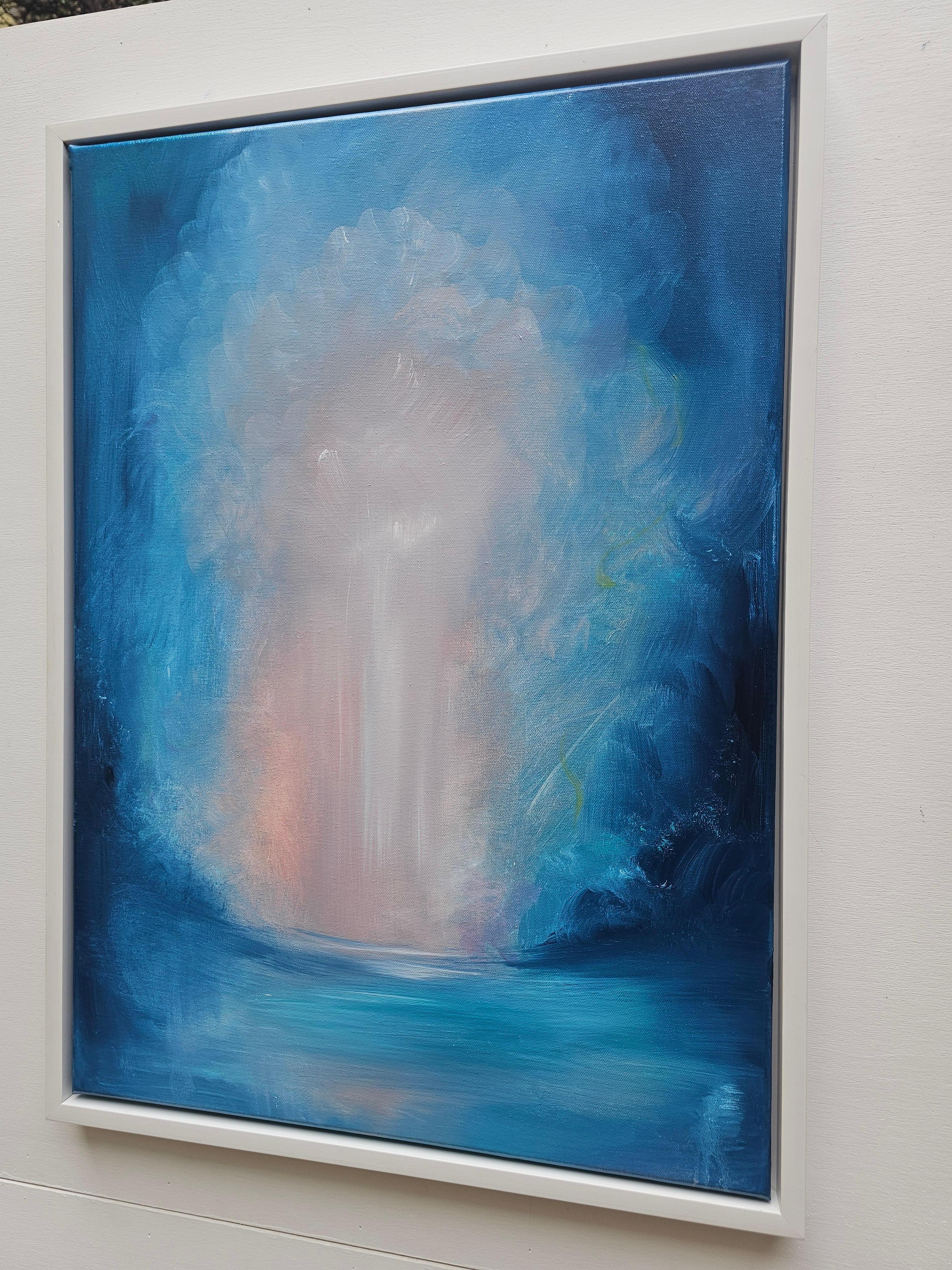 La luce alla fine del tunnel - Quadro astratto blu con paesaggio marino 9