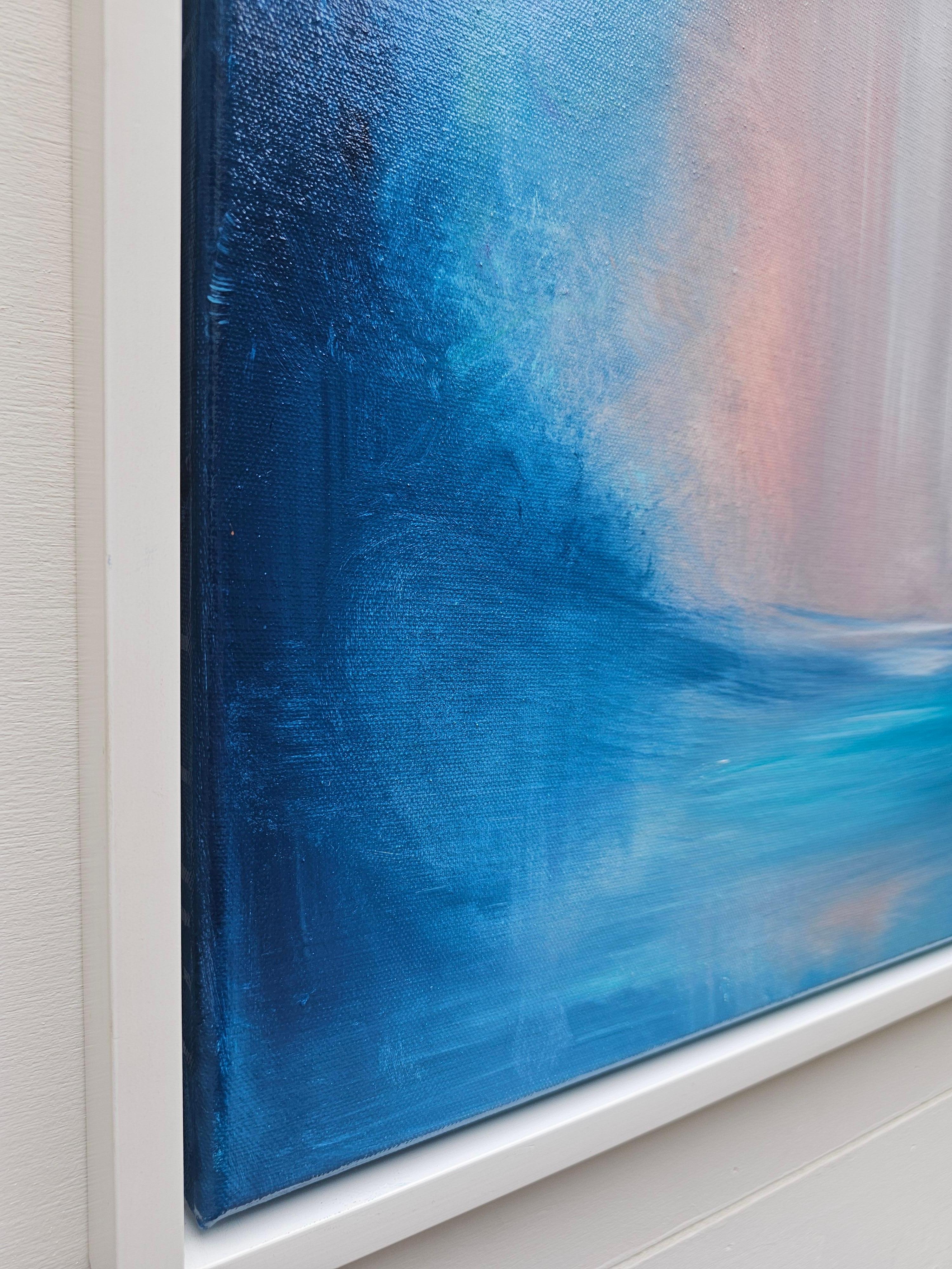 La luce alla fine del tunnel - Quadro astratto blu con paesaggio marino 11