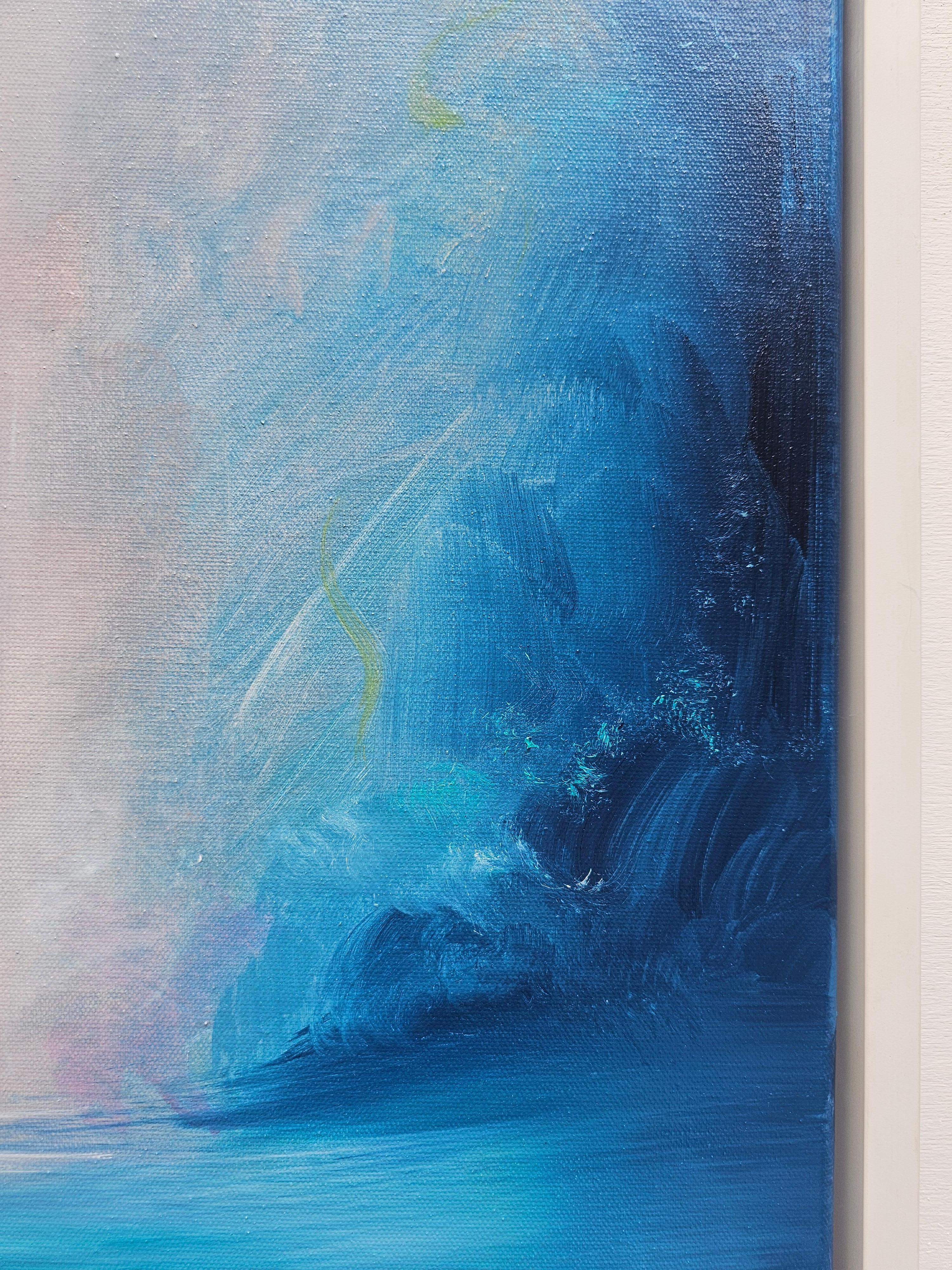 La luce alla fine del tunnel - Quadro astratto blu con paesaggio marino 12