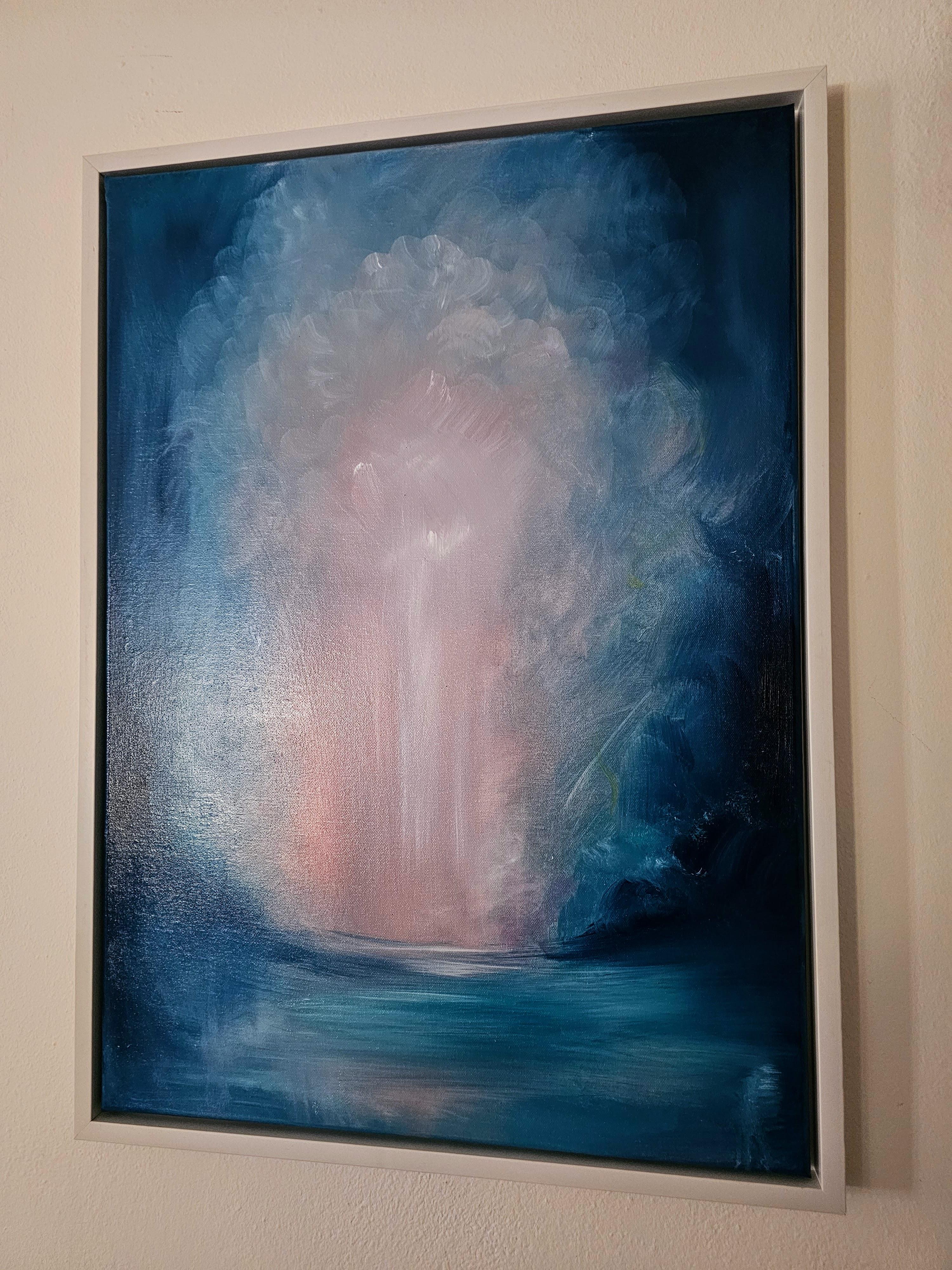 La luce alla fine del tunnel - Quadro astratto blu con paesaggio marino 3