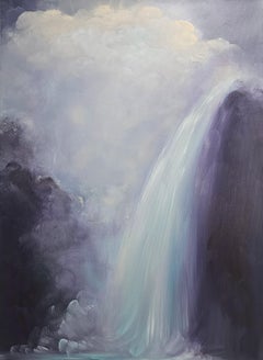 The lightness of being - Dreamy atmospheric purple abstract waterfall painting