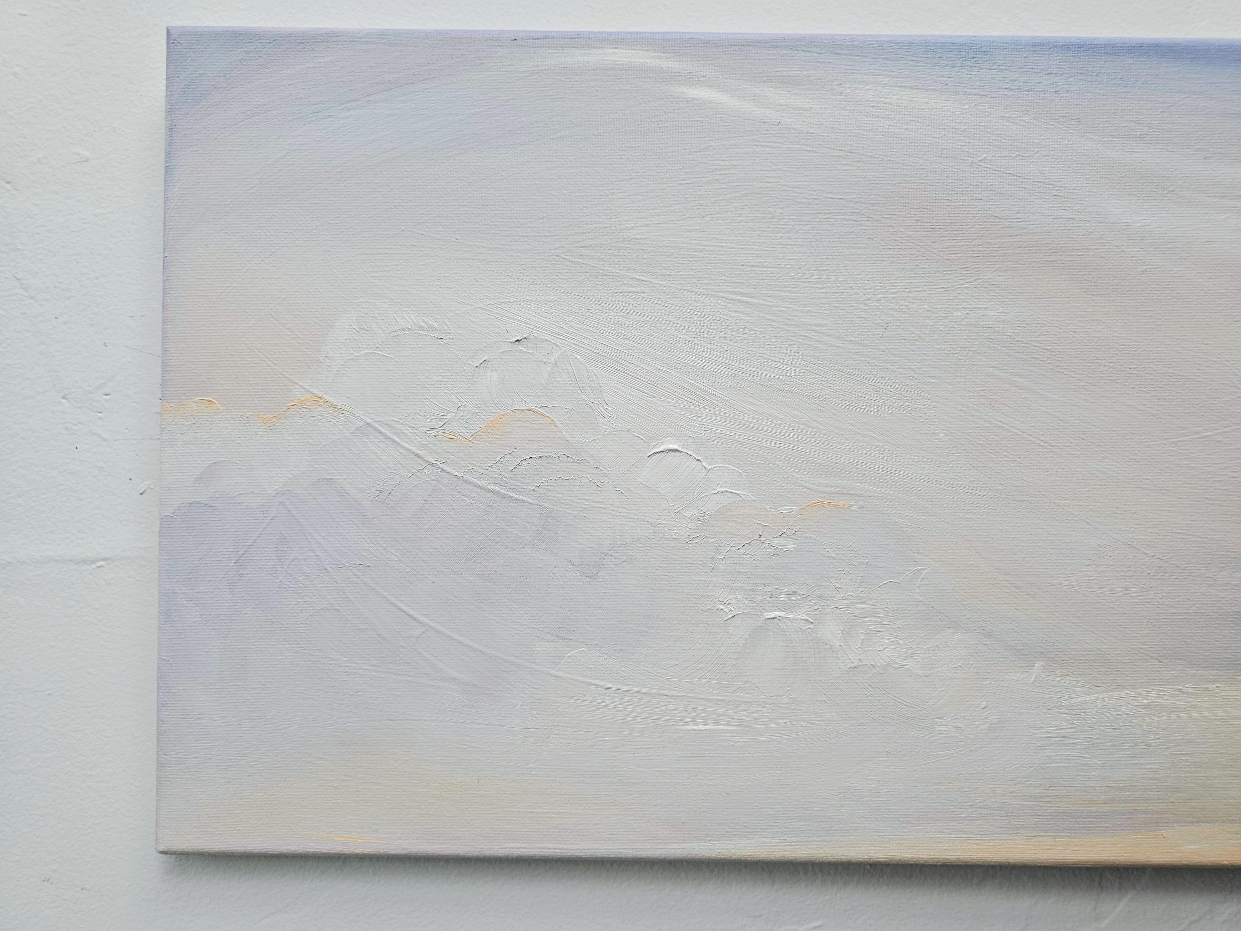 The Midwinter Sparrow - Minimalist atmospheric abstract winter landscape For Sale 6