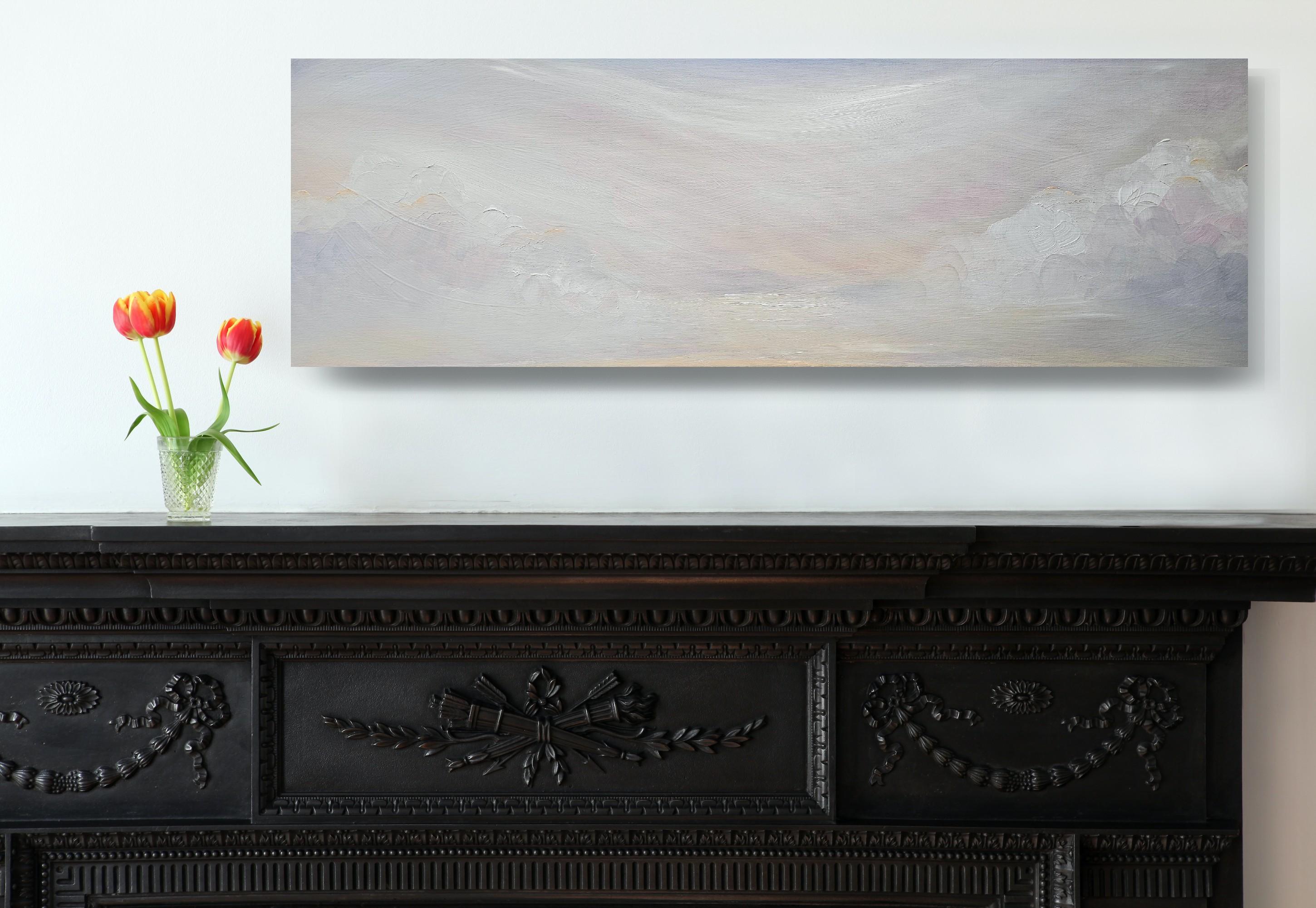 The Midwinter Sparrow - Minimalist atmospheric abstract winter landscape For Sale 9