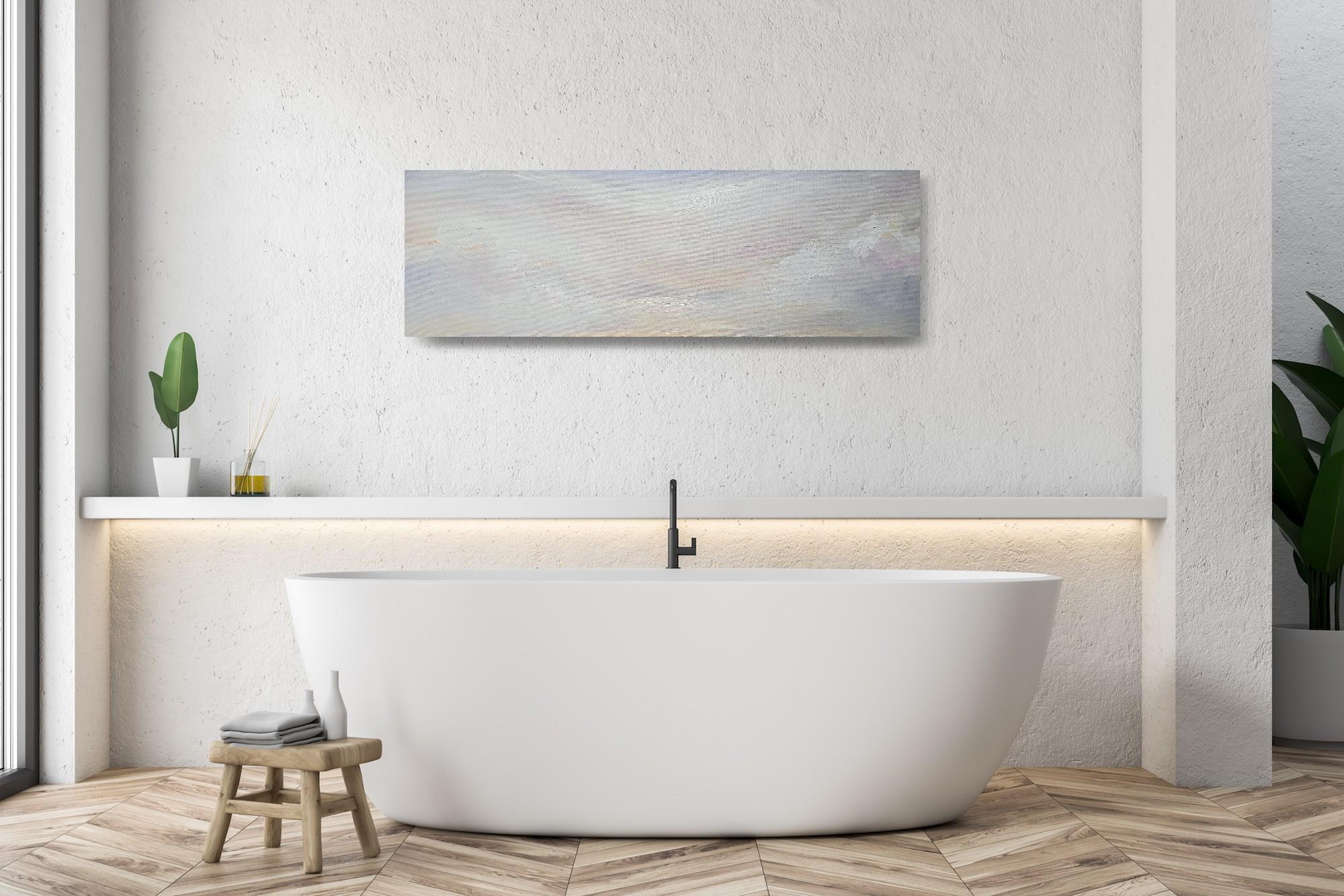 The Midwinter Sparrow - Minimalist atmospheric abstract winter landscape For Sale 2