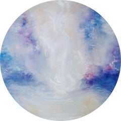 The moon is always female - Abstract round canvas painting