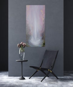 The Night and All Her Secrets - Ethereal atmospheric abstract waterfall painting