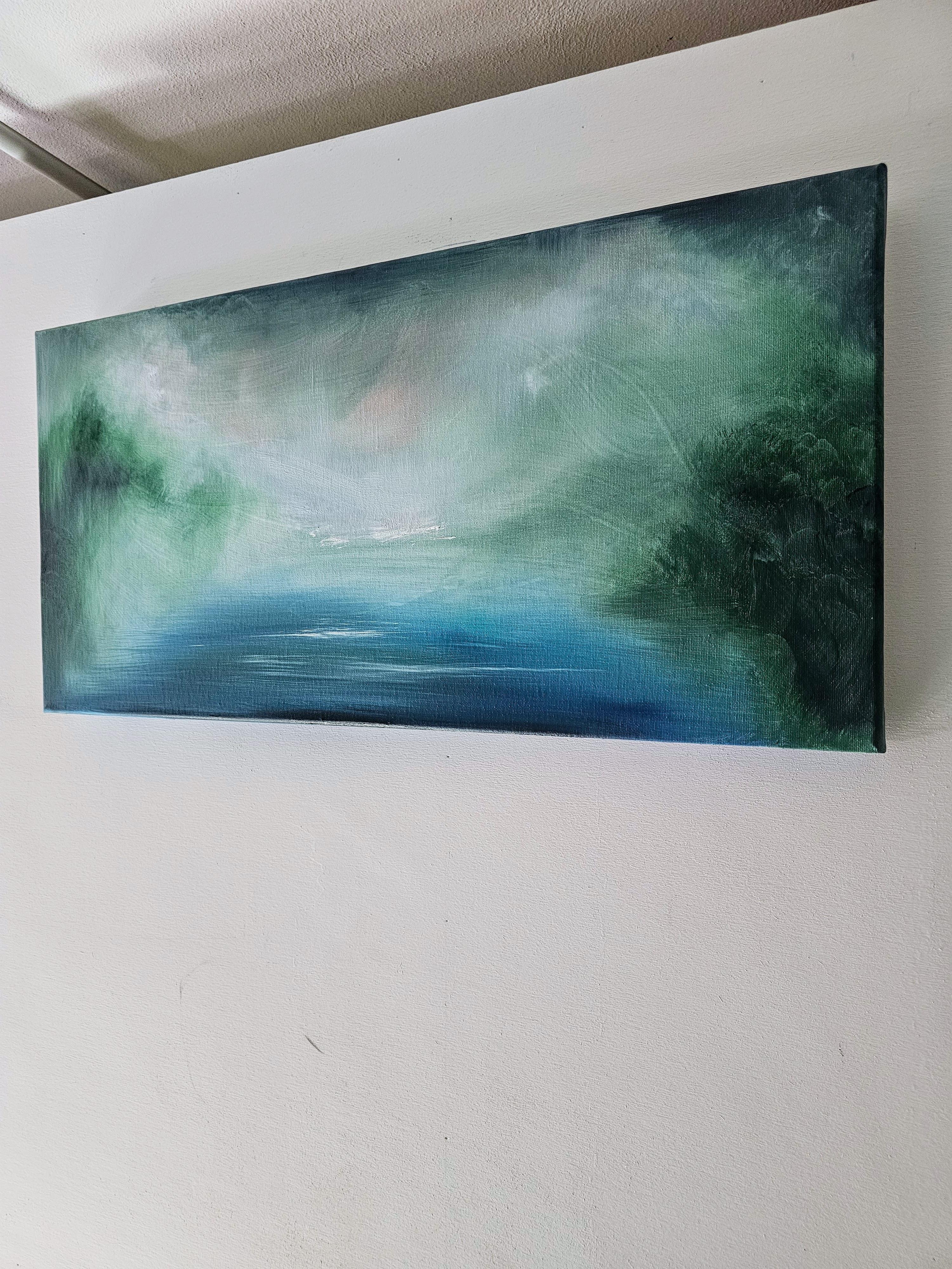 La quiete dell'acqua - Quadro astratto di paesaggio marino - Painting di Jennifer L. Baker