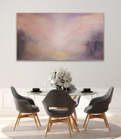 The Sun Born Over and Over, Abstract Oil on Linen, Signed, 150x80 cm