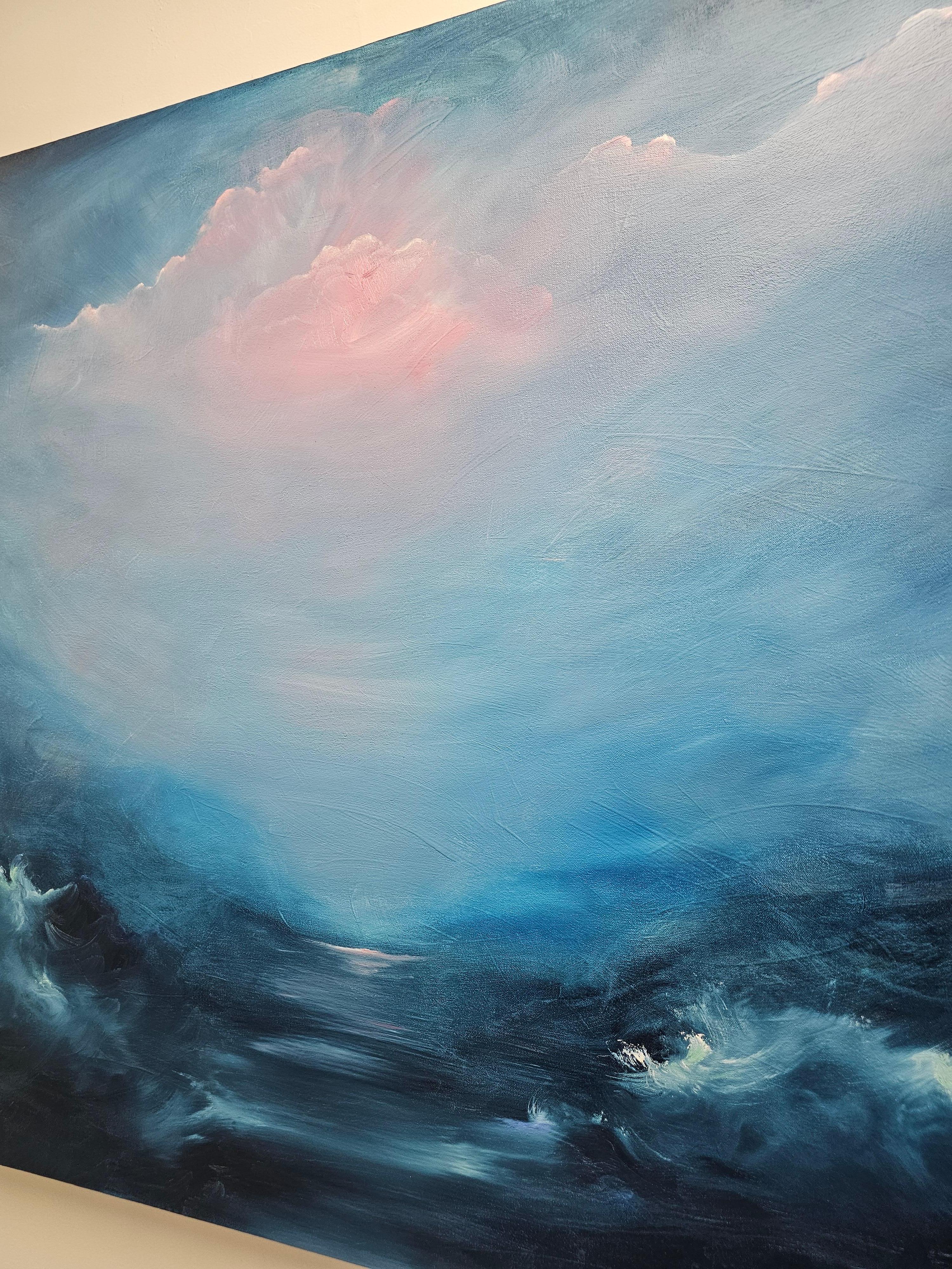 The universe that is me - Dramatic blue abstract seascape painting For Sale 6