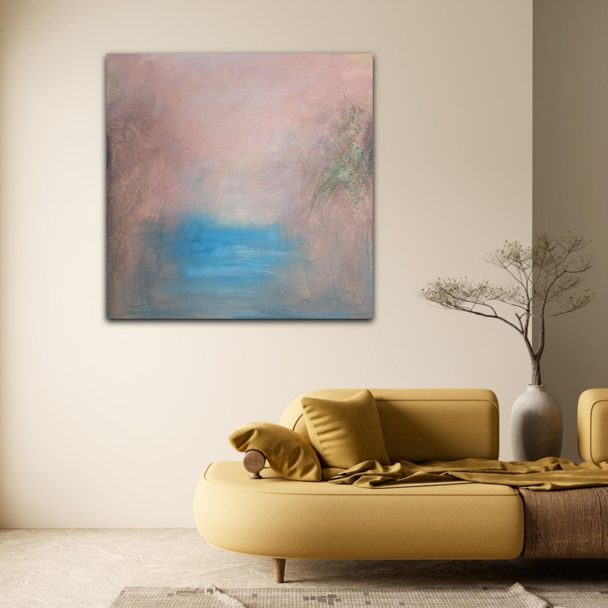 El Valle - Pintura abstracta atmosférica de paisaje en venta 12