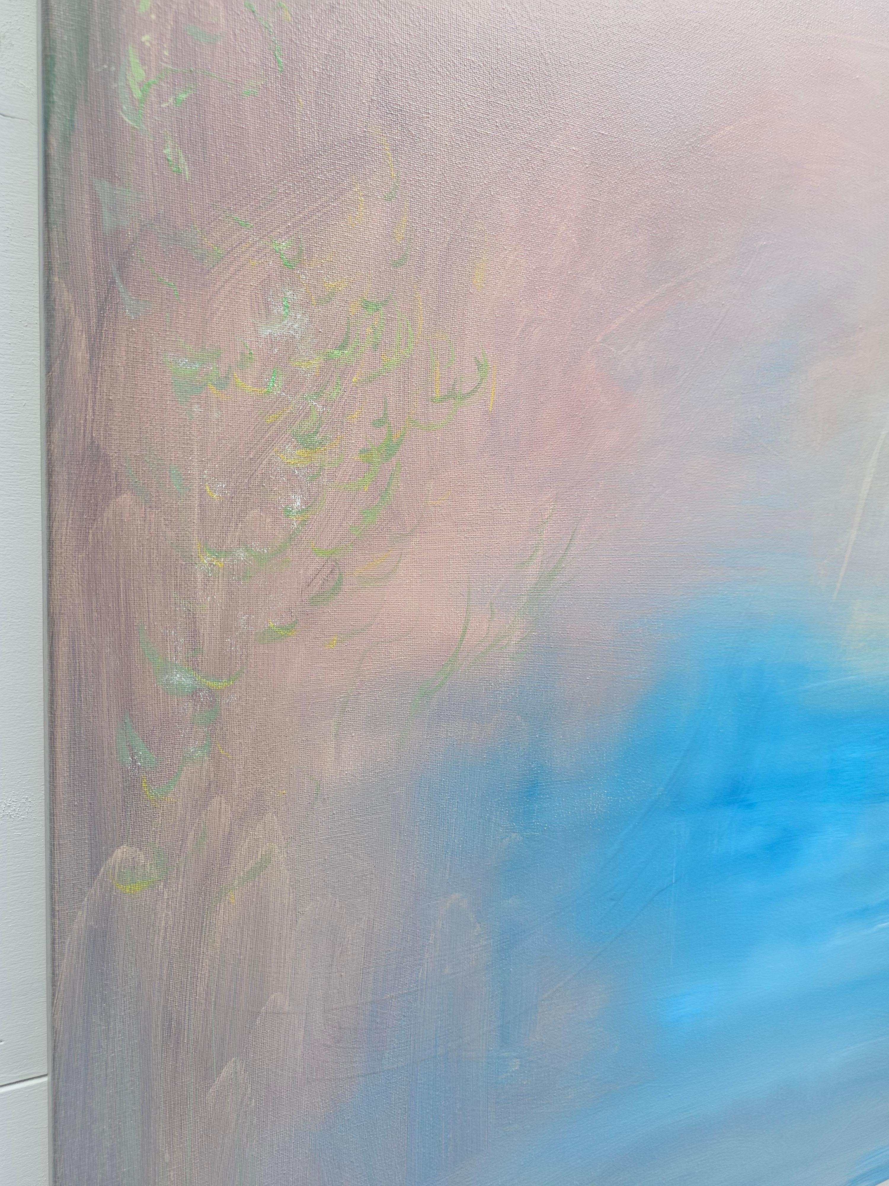 El Valle - Pintura abstracta atmosférica de paisaje en venta 11
