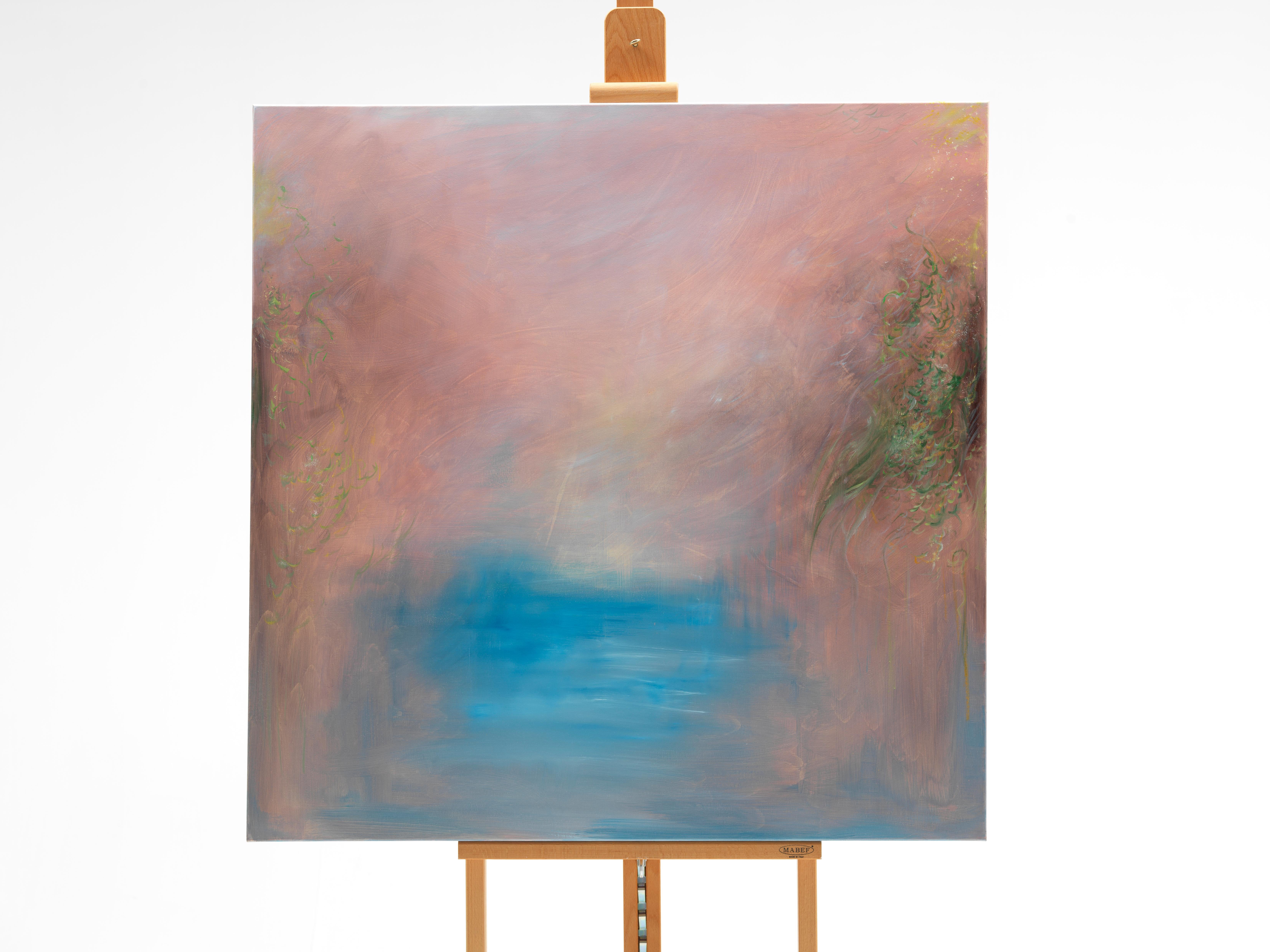 El Valle - Pintura abstracta atmosférica de paisaje - Painting de Jennifer L. Baker