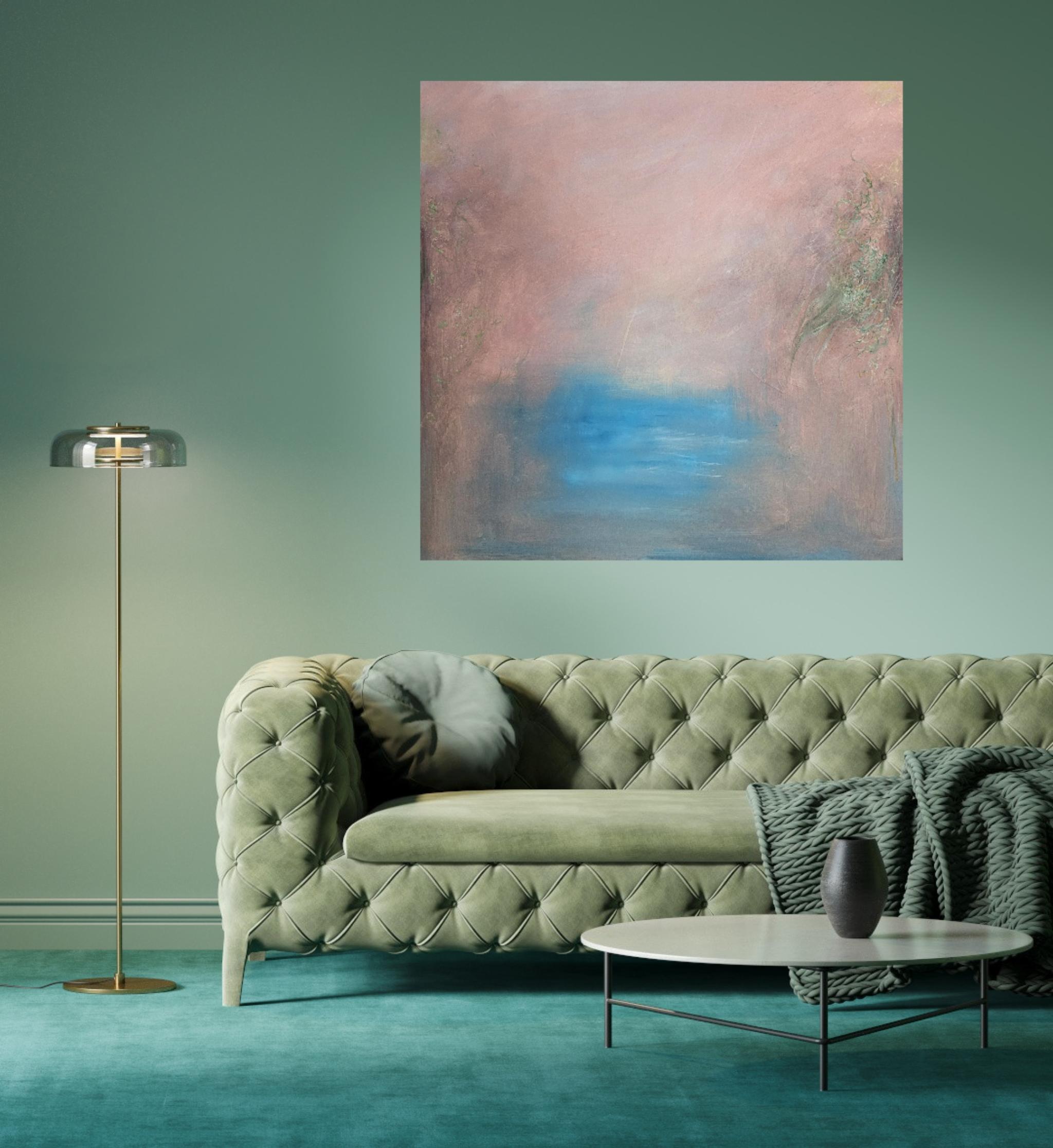 El Valle - Pintura abstracta atmosférica de paisaje - Painting Contemporáneo de Jennifer L. Baker