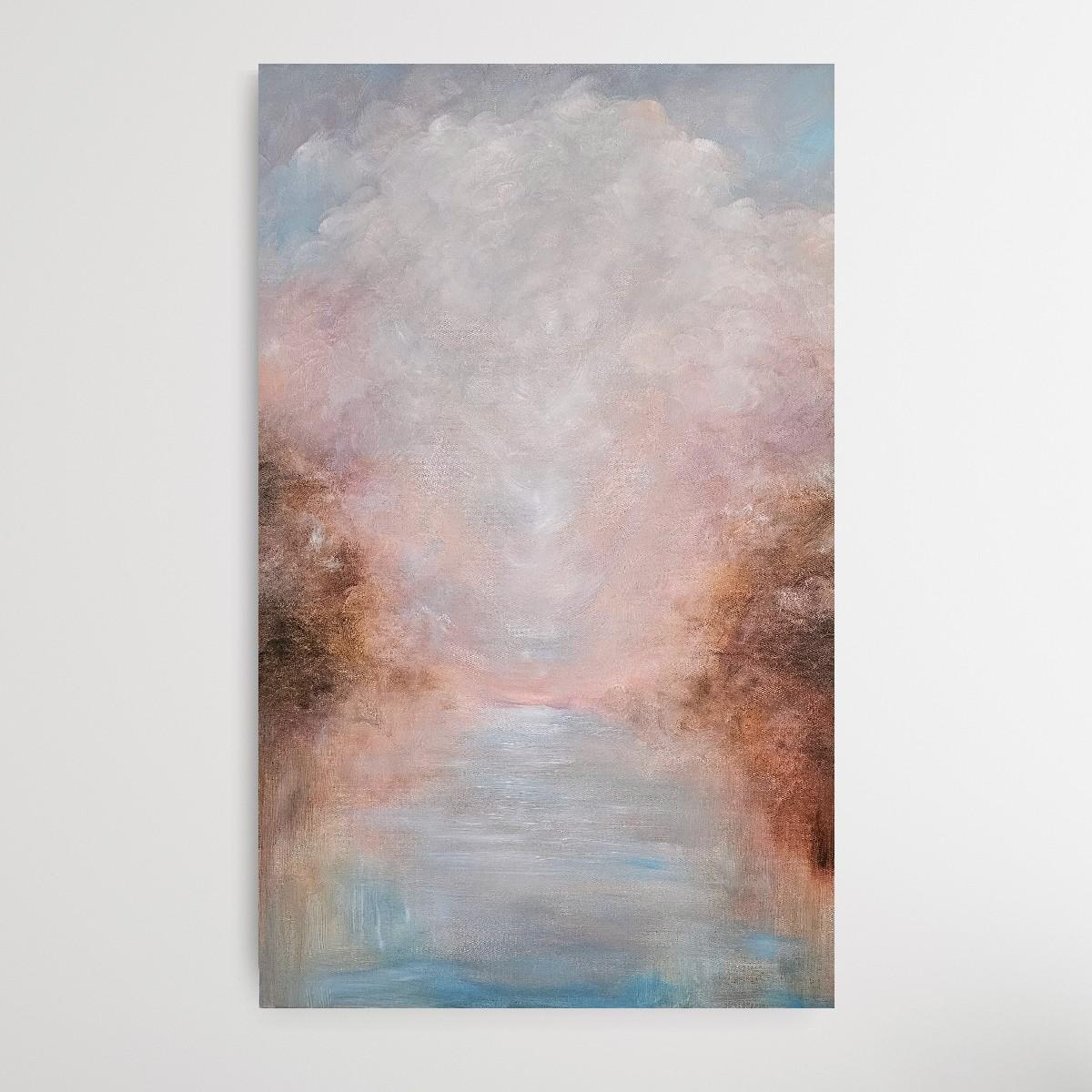 This is what hope feels like - Abstract atmospheric landscape water painting For Sale 11