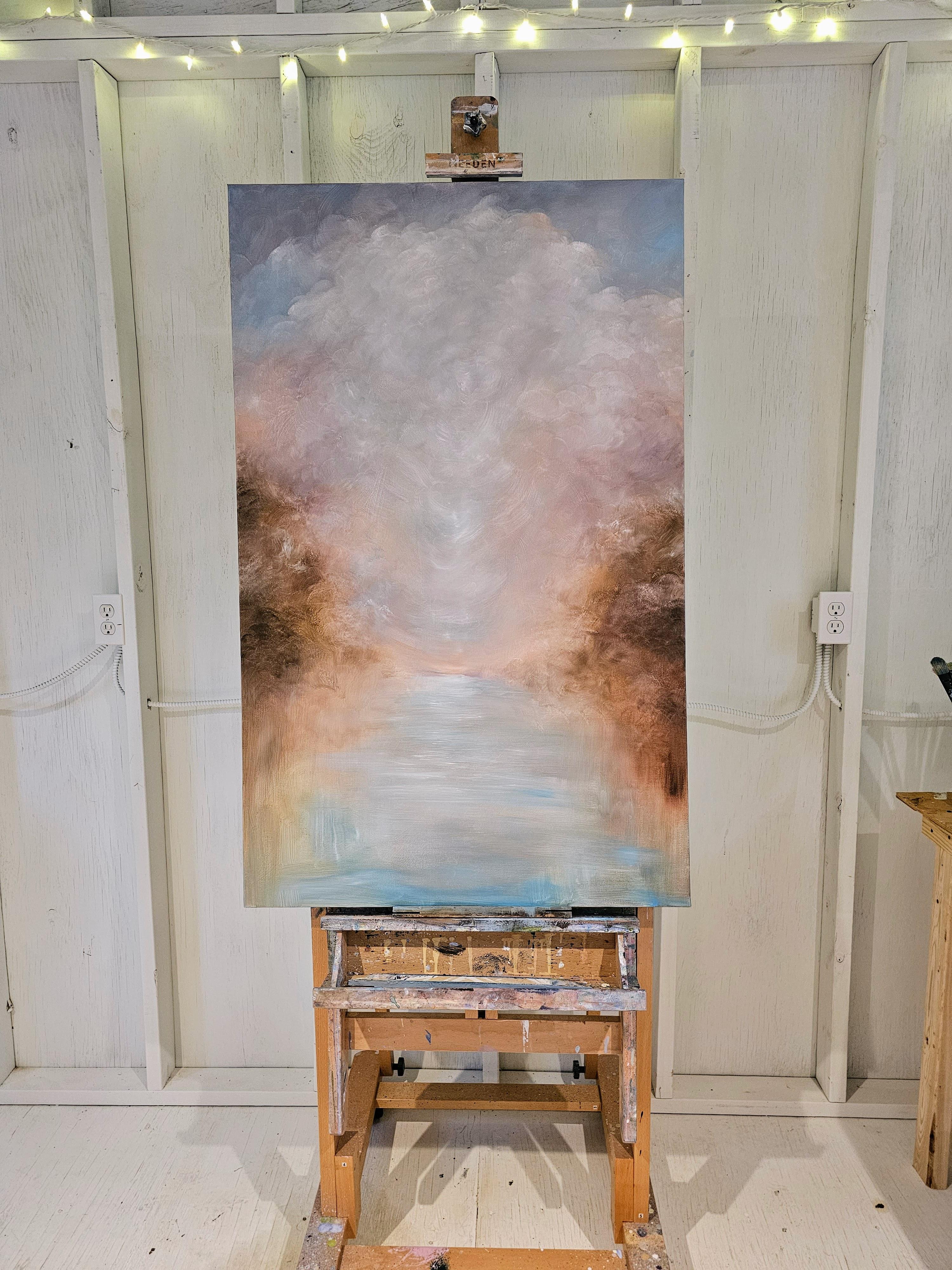 Das ist es, was sich die Hoffnung anfühlt - Abstrakte atmosphärische Landschafts-Wassermalerei – Painting von Jennifer L. Baker