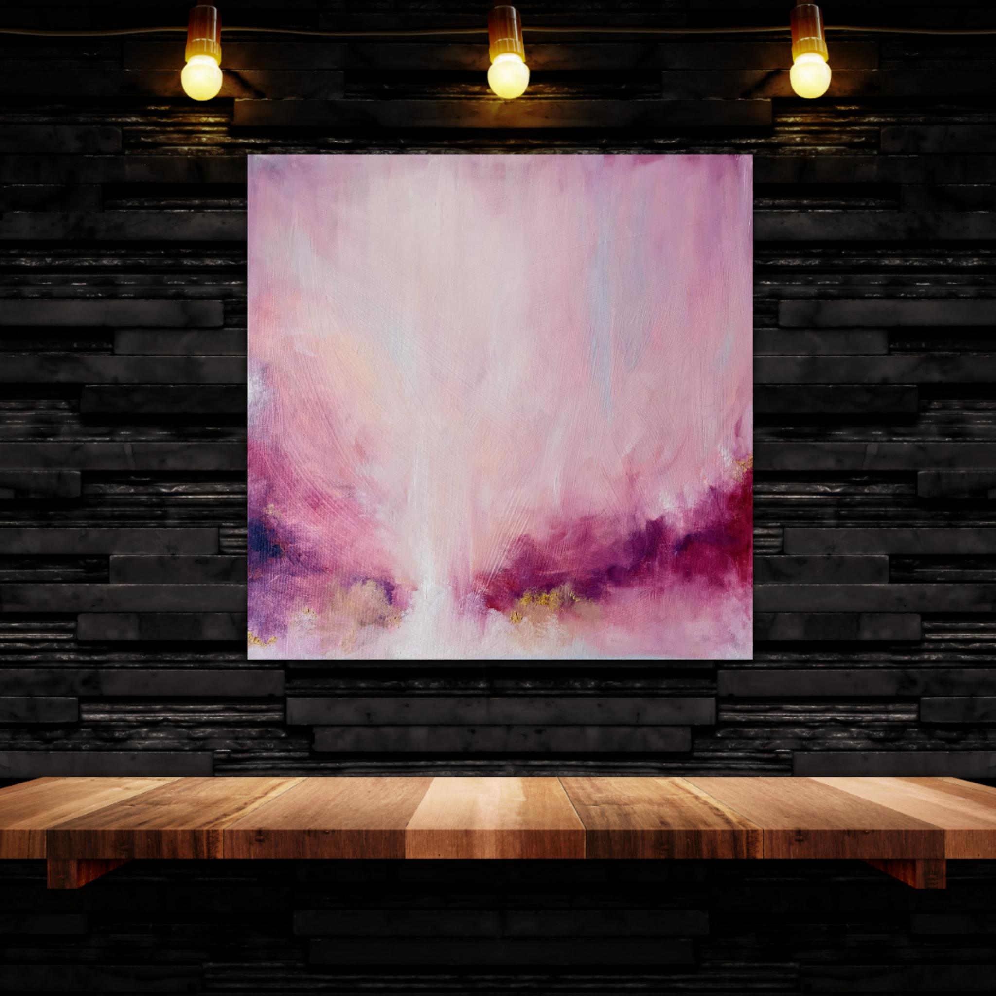 This is why I love you - Pink and gold abstract painting 1