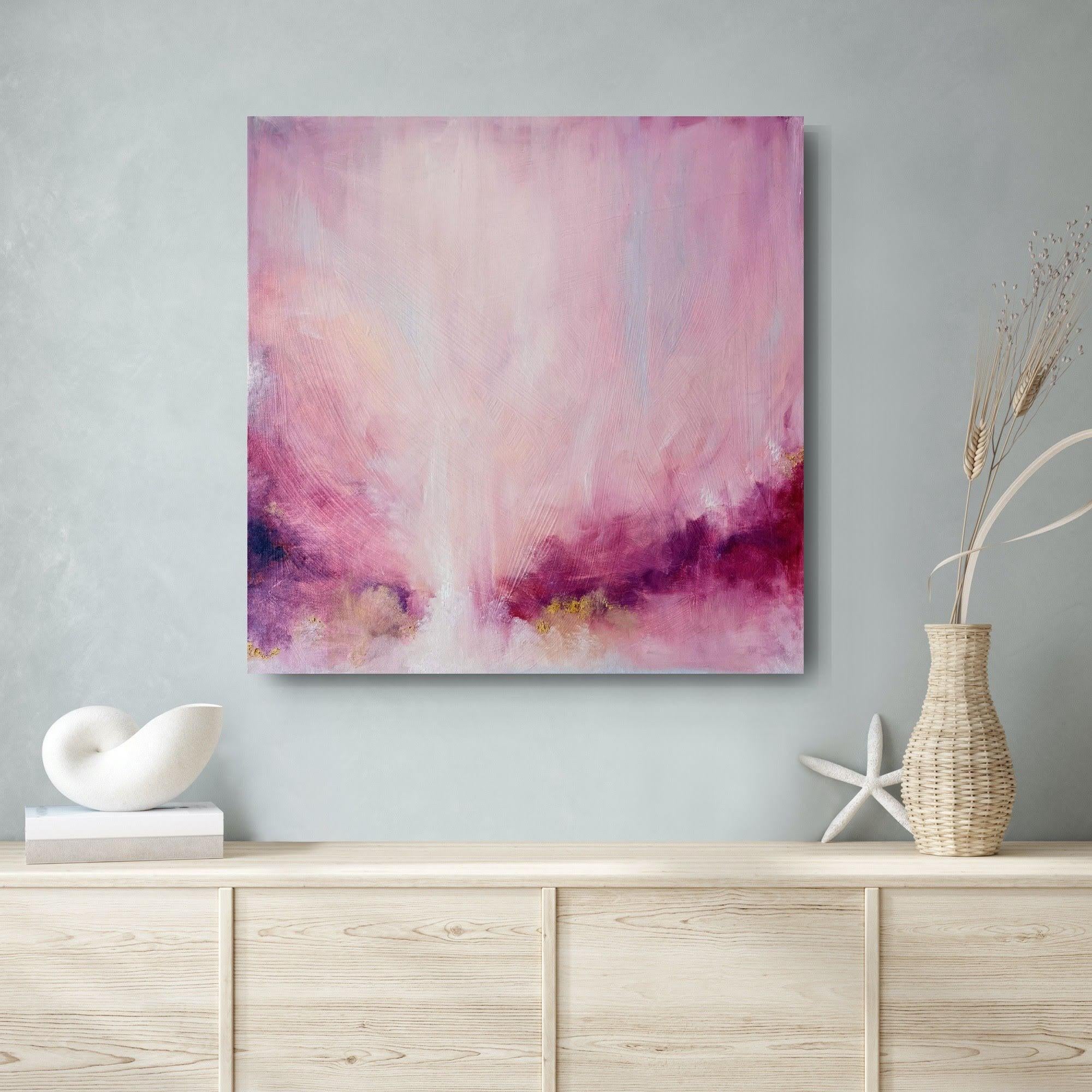 This is why I love you - Pink and gold abstract painting 3