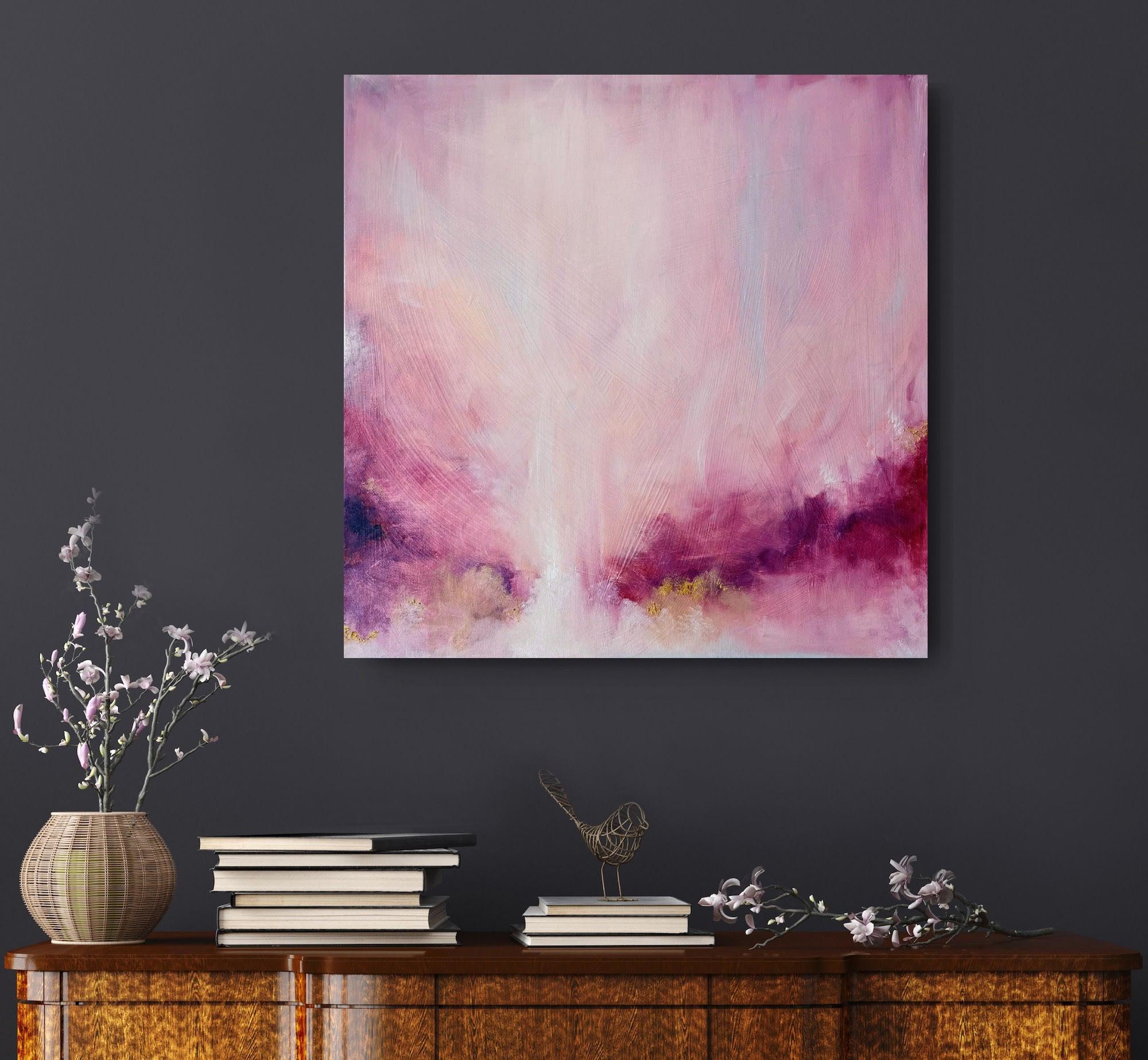 This is why I love you - Pink and gold abstract painting 4