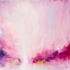 This is why I love you - Pink and gold abstract painting