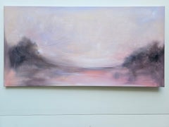 Under the curving sky - Warm earthy abstract landscape sky painting