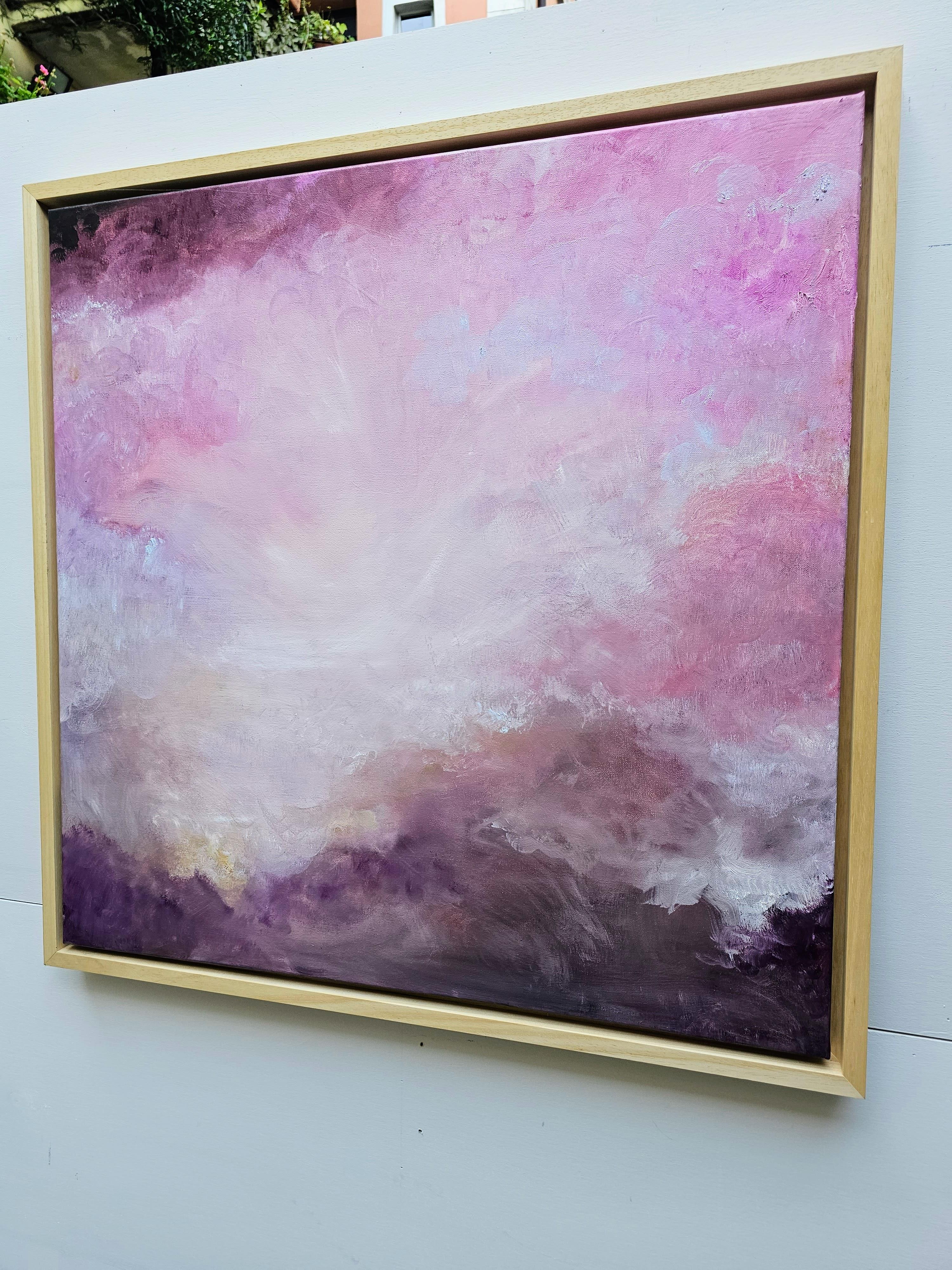 Le lever de Vénus - peinture de ciel abstraite rose et dorée en vente 6