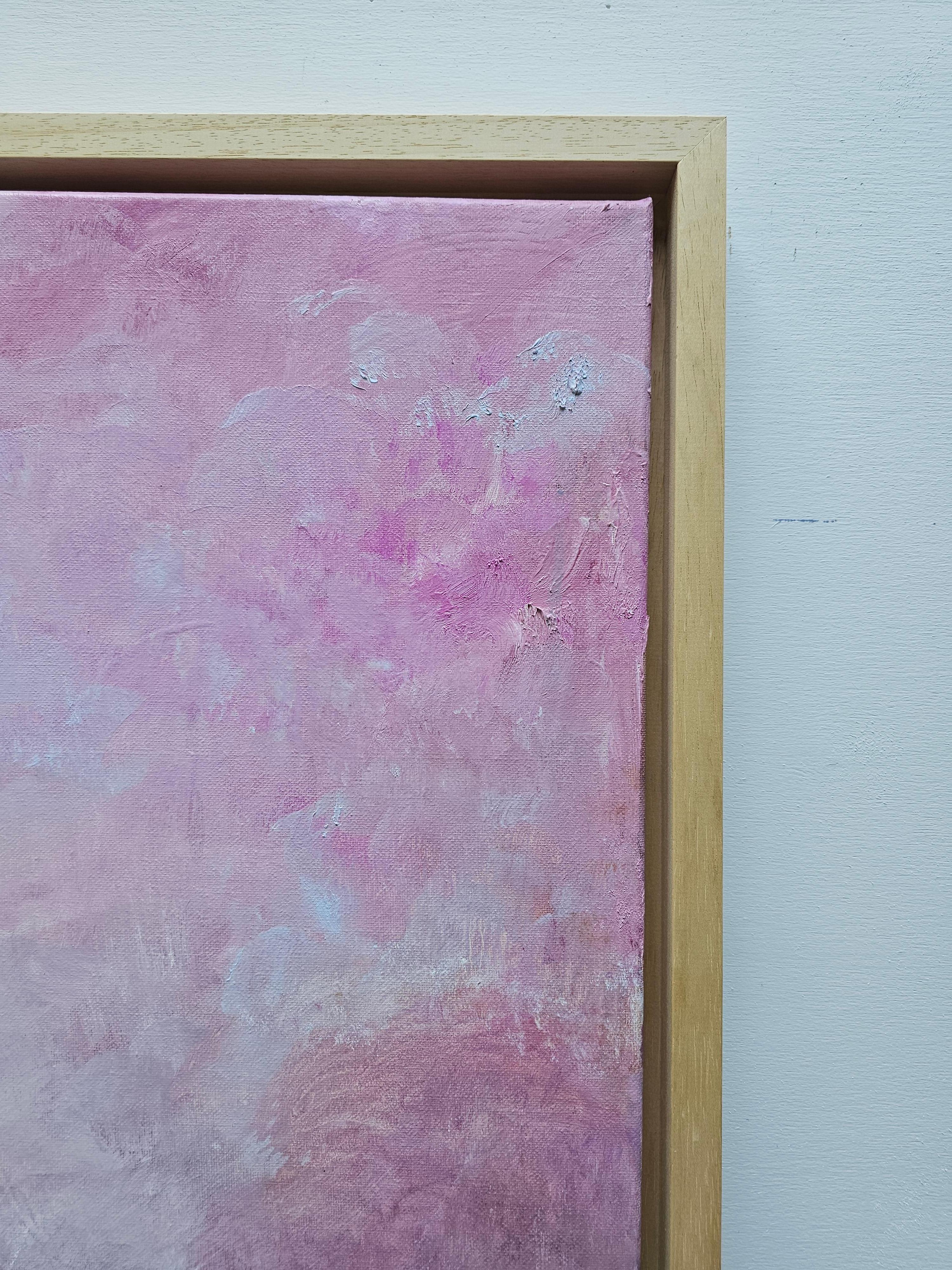 Venus sunrise - soft pink and gold abstract sky painting - Abstract Painting by Jennifer L. Baker