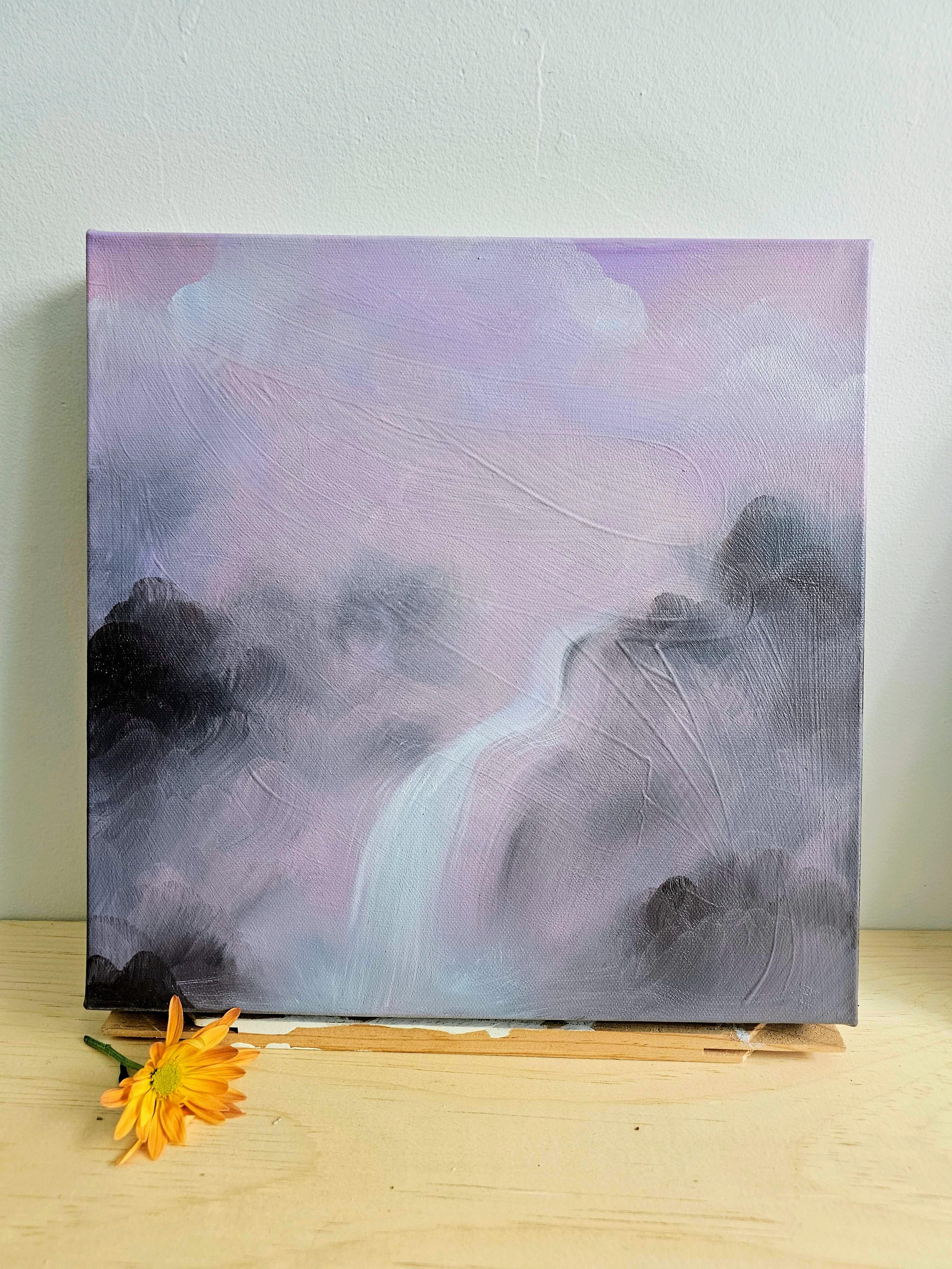 Jennifer L. Baker Landscape Painting – Tanzendes Wasser im Venn -