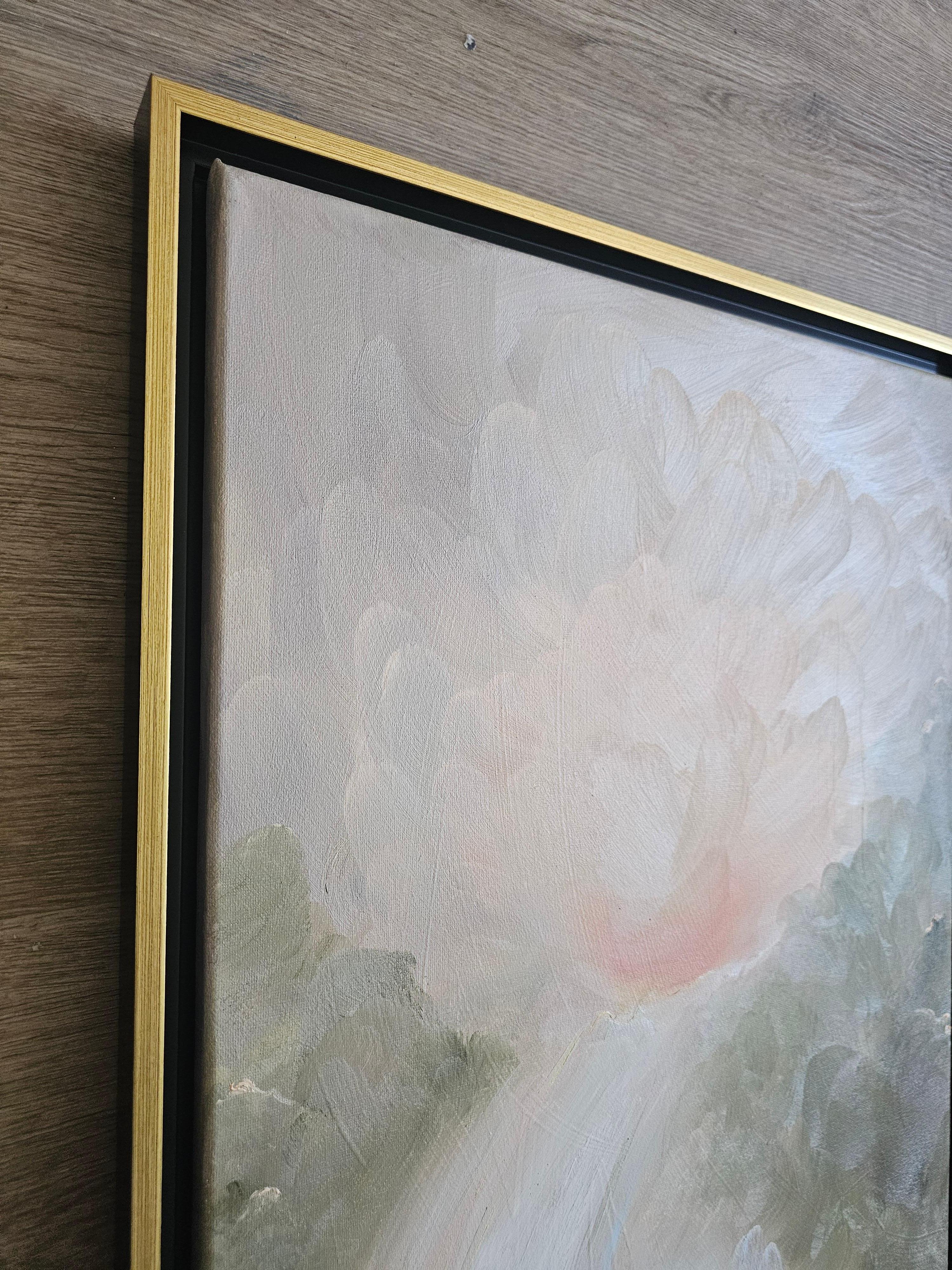 Poema del agua - Suave pintura atmosférica abstracta de paisaje de cascada en venta 14