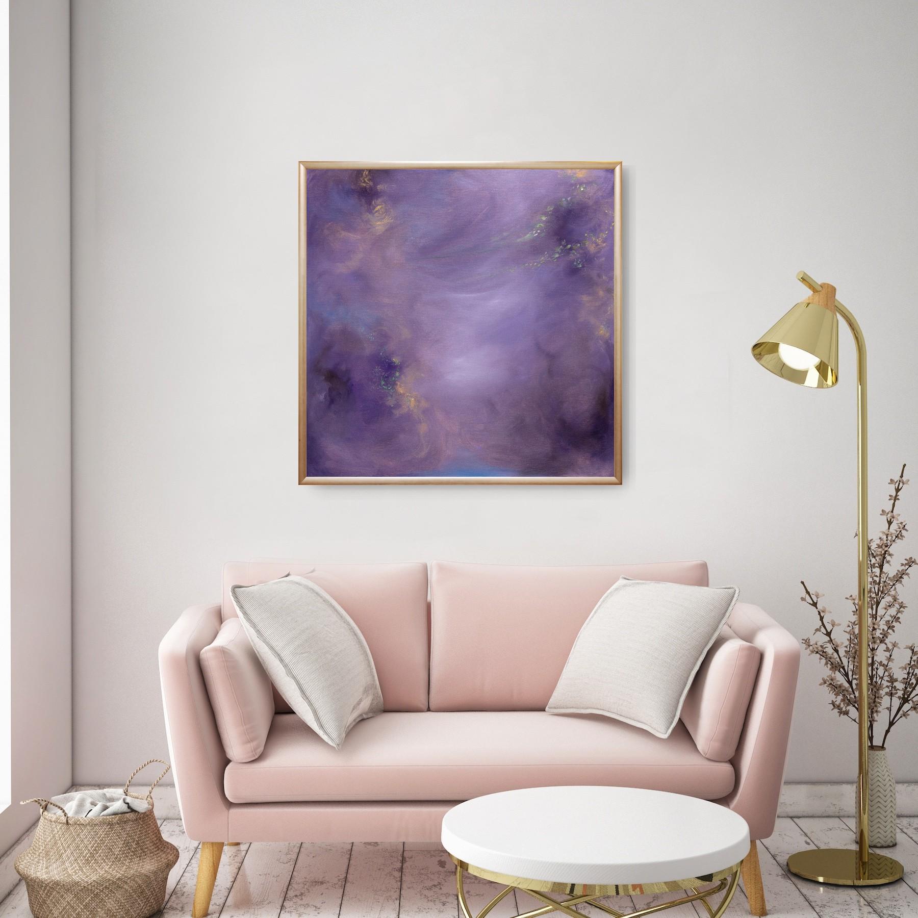 Whimsical - Paesaggio floreale astratto morbido e d'atmosfera in vendita 9