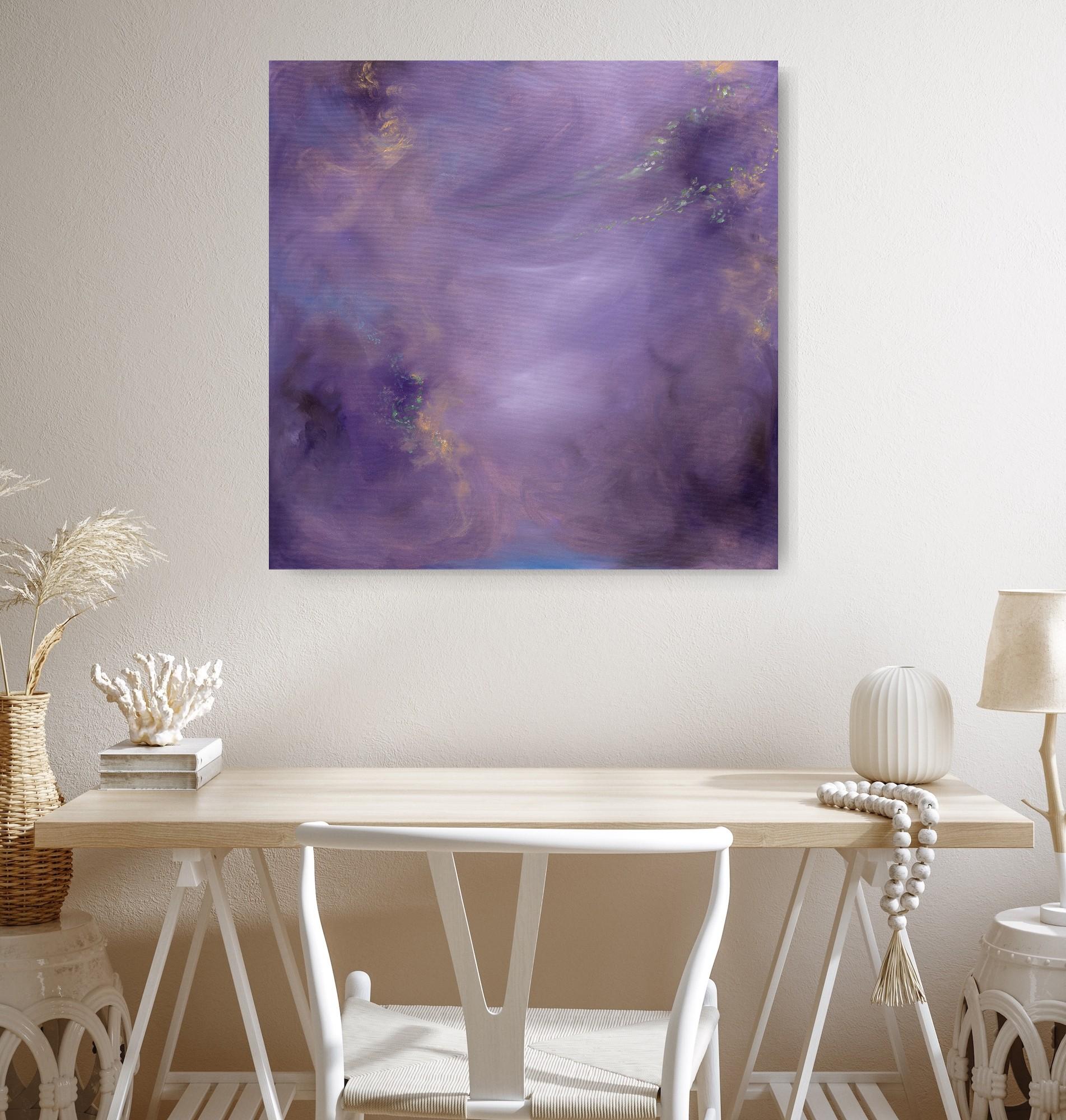 Whimsical - Paesaggio floreale astratto morbido e d'atmosfera in vendita 11