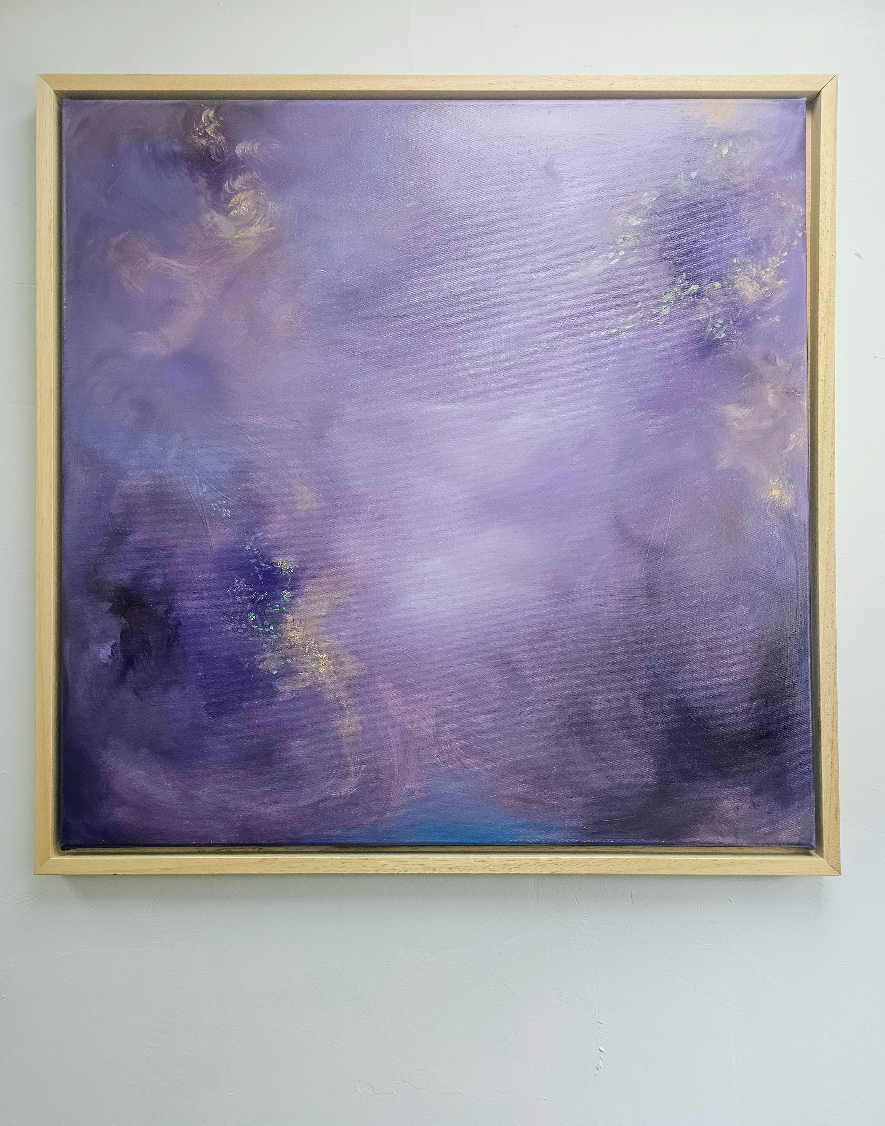 Skurrile - Atmosphärisches, weiches, abstraktes Blumen-Landschaftsgemälde – Painting von Jennifer L. Baker