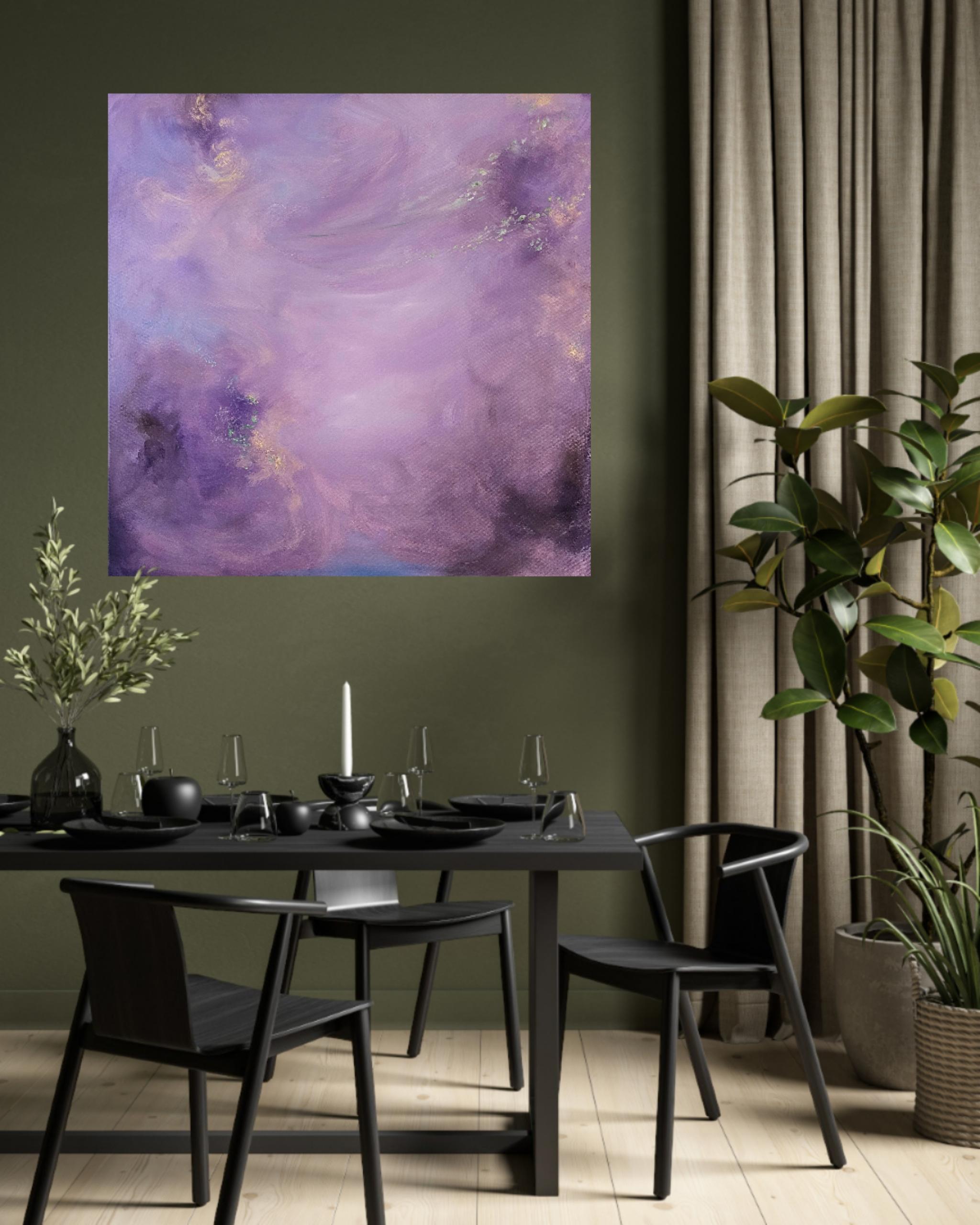 Whimsical - Paesaggio floreale astratto morbido e d'atmosfera in vendita 3