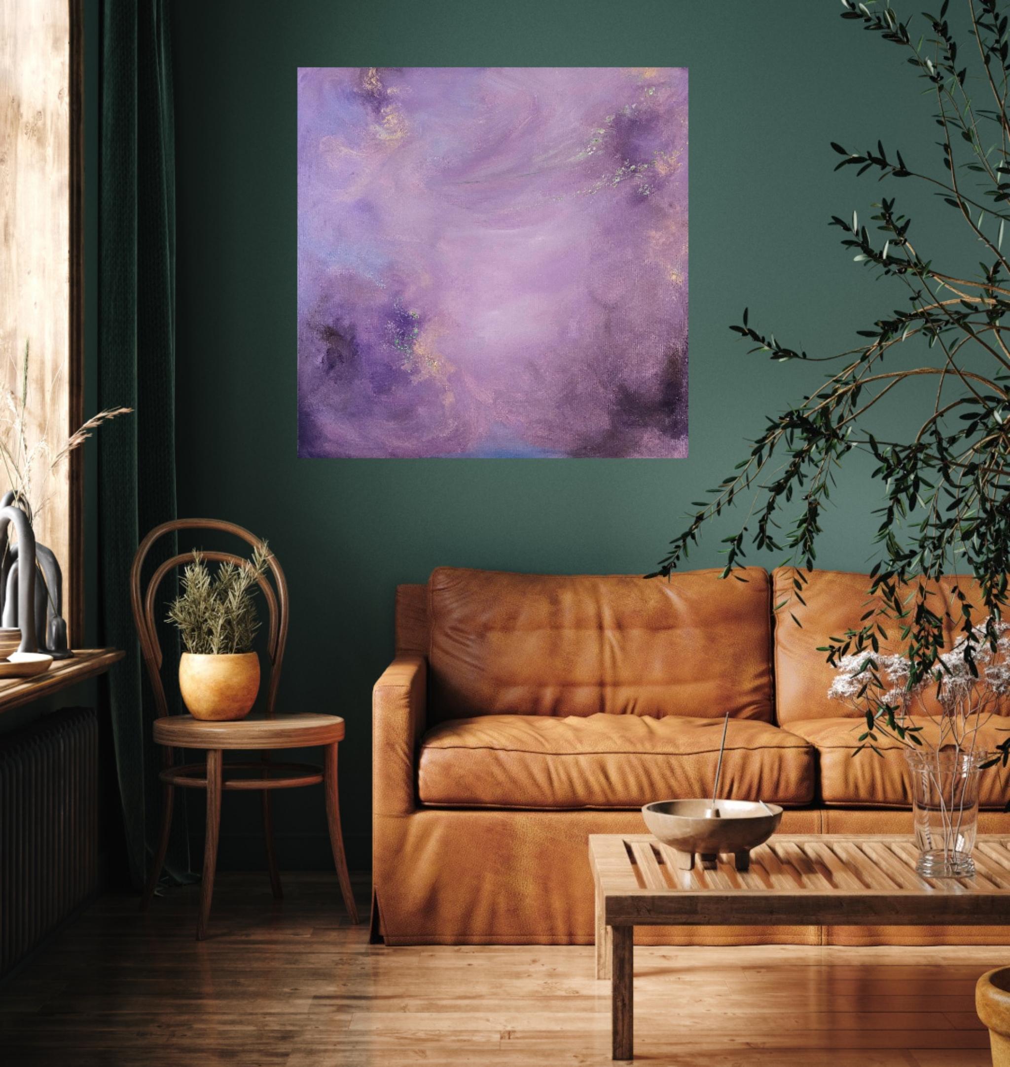 Whimsical - Paesaggio floreale astratto morbido e d'atmosfera in vendita 4