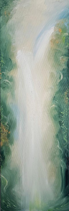 Tu única vida salvaje y preciosa - Sereno cuadro verde de naturaleza abstracta