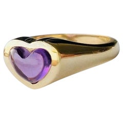 Jennifer Liang Anillo de oro de 14 KT con amatista en forma de corazón