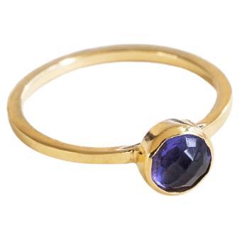 Jennifer Liang 14 KT Gold Blue Tanzanite Stackable Gemstone Ring
