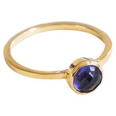Jennifer Liang 14 KT Gold Blue Tanzanite Stackable Gemstone Ring